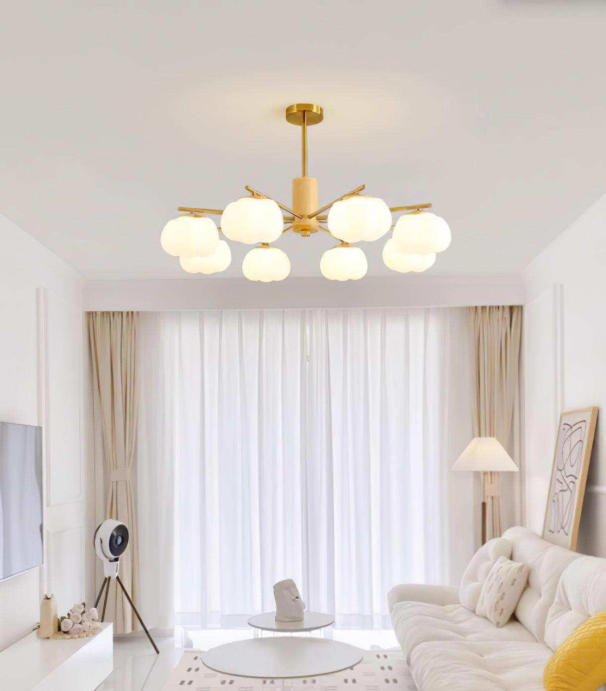 Wooden Cotton Balls Chandelier - Cueteks