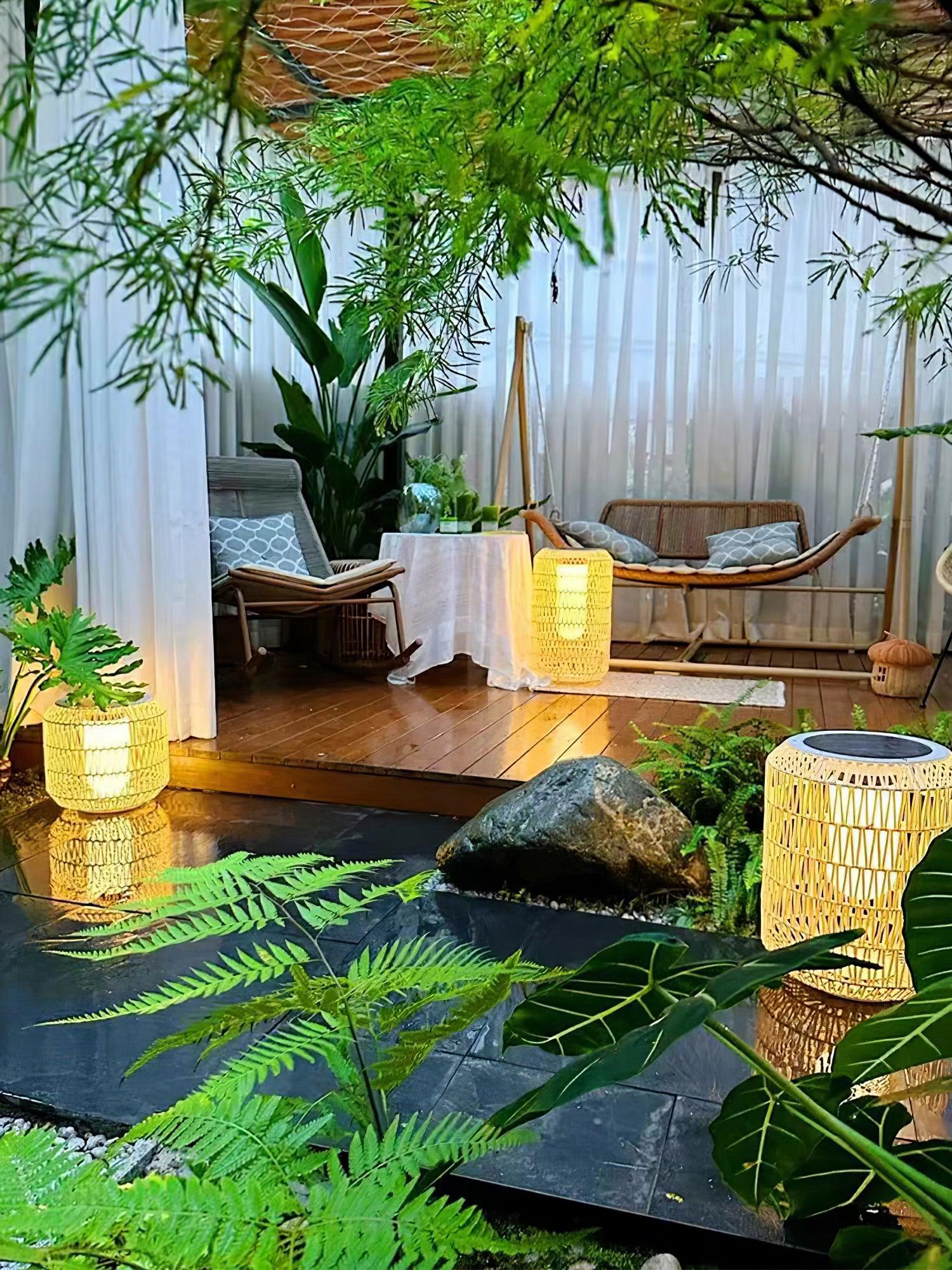 Woven Rattan Outdoor Lamp - Cueteks