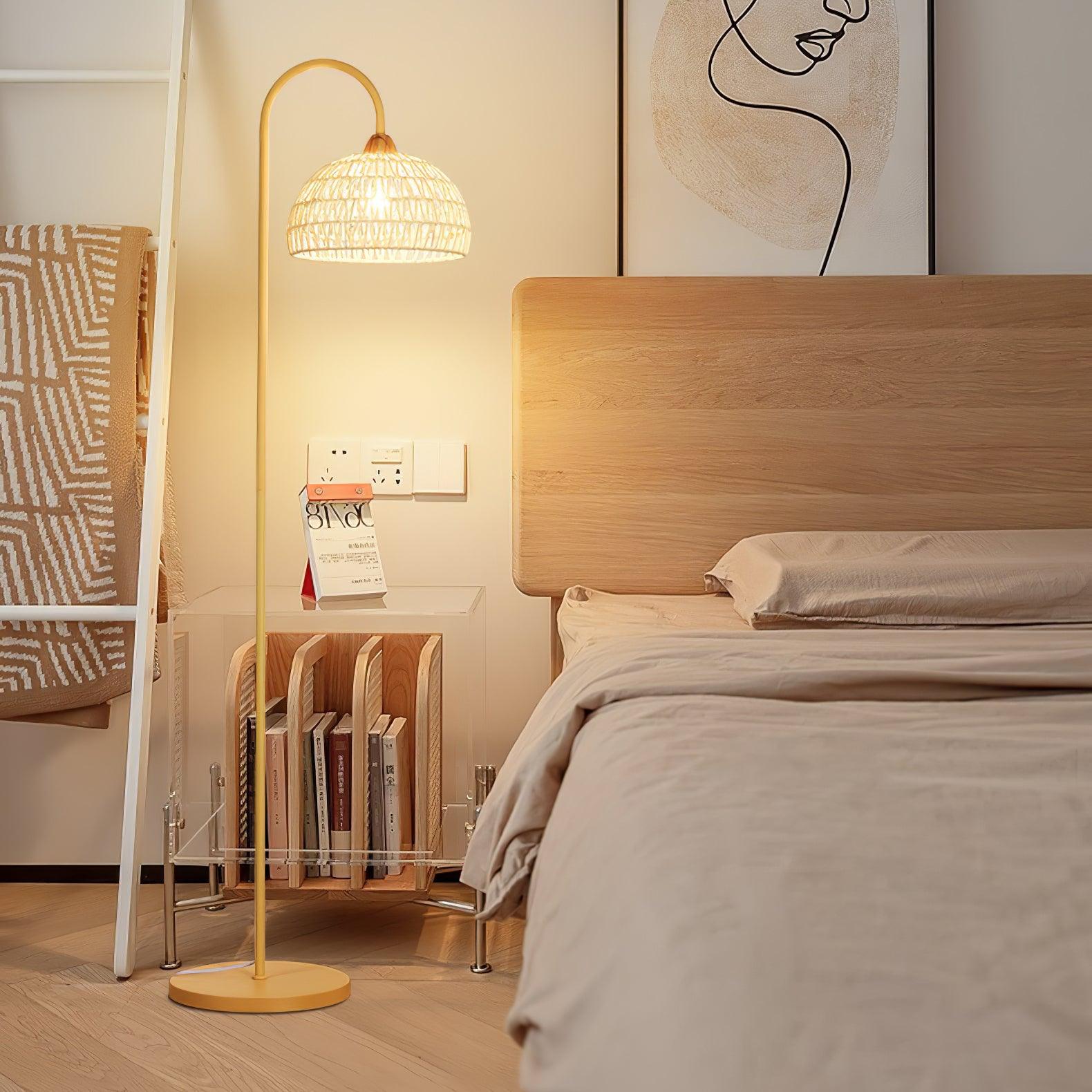 Rattan Arch Floor Lamp - Cueteks