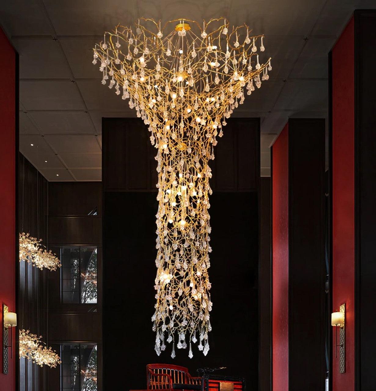 Tree Branch Staircase Chandelier - Cueteks