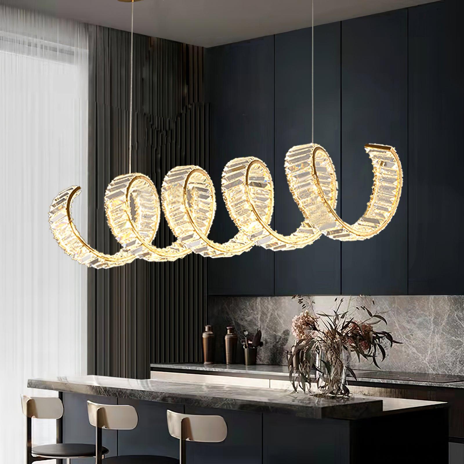 Curved LED Chandelier - Cueteks