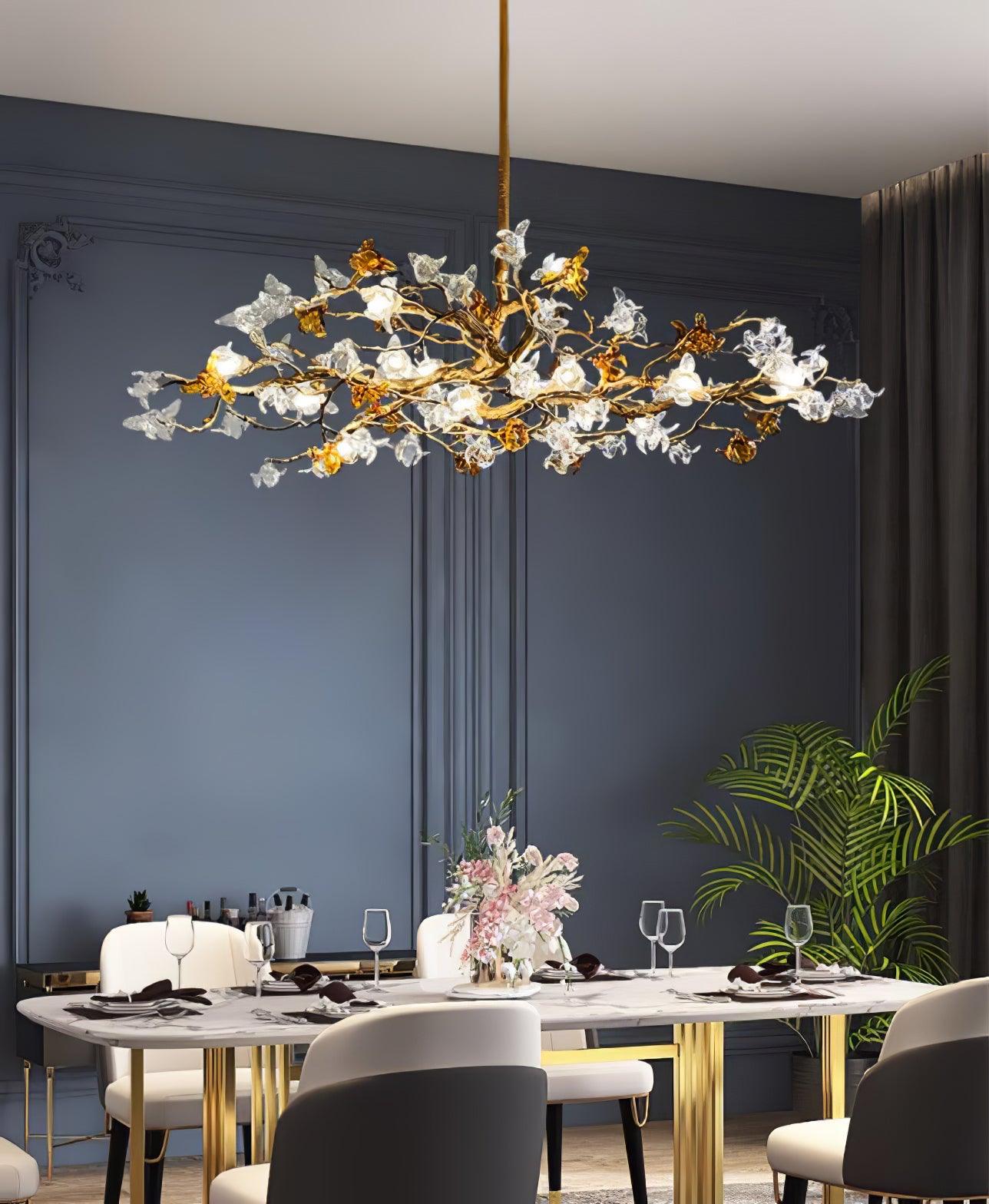 Aosta Brass Branch Chandelier - Cueteks