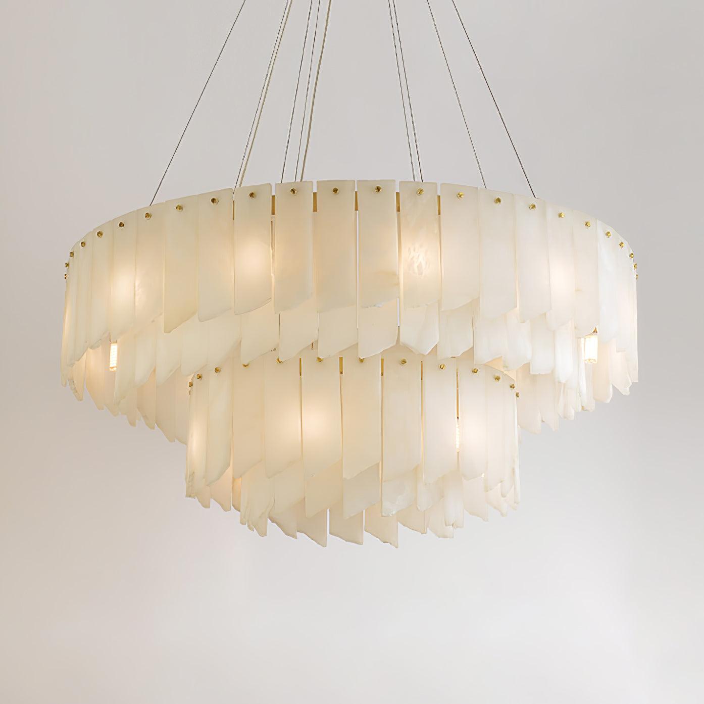 Alabaster Cascade Tiered Chandelier - Cueteks