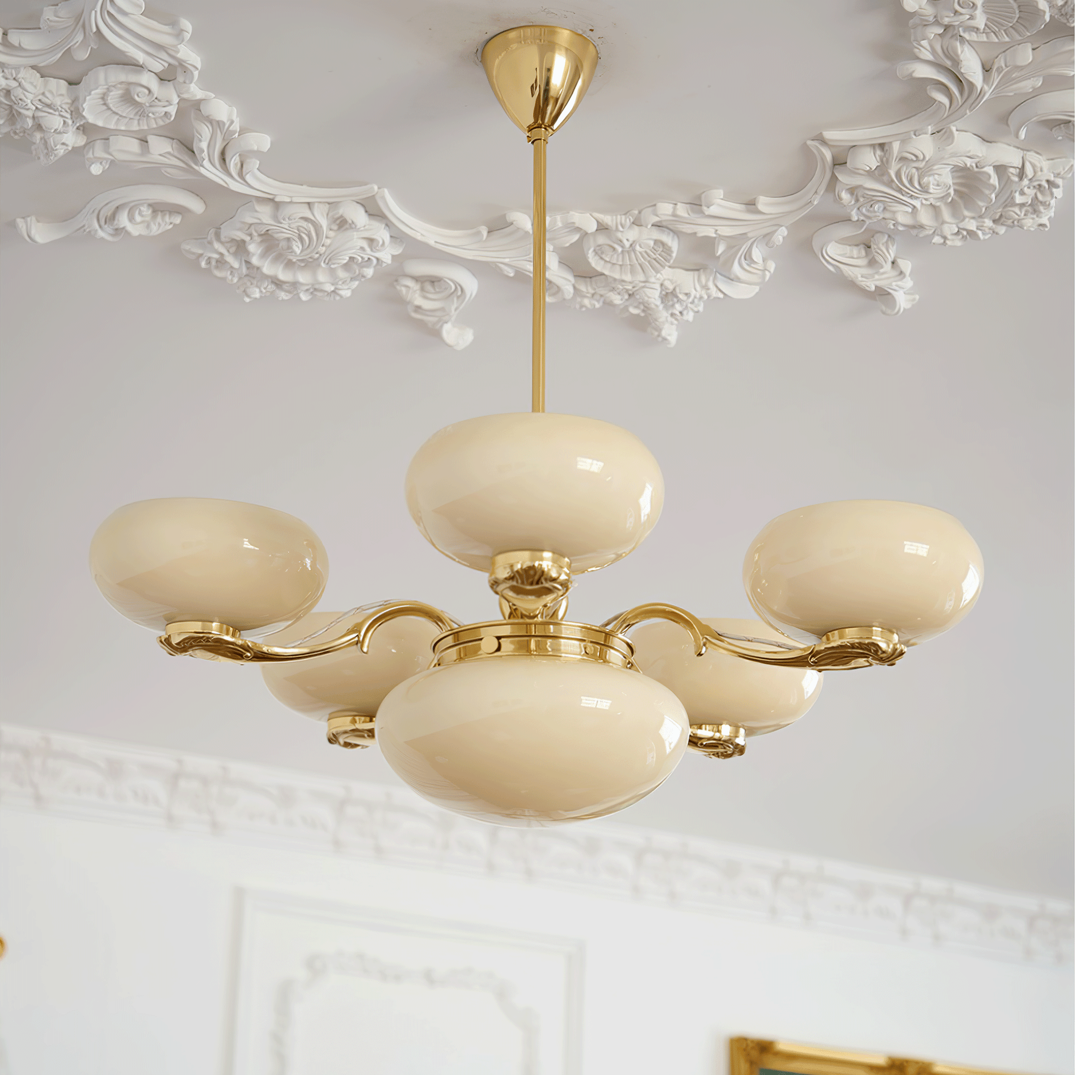 Brass Radiance Orb Chandelier - Cueteks