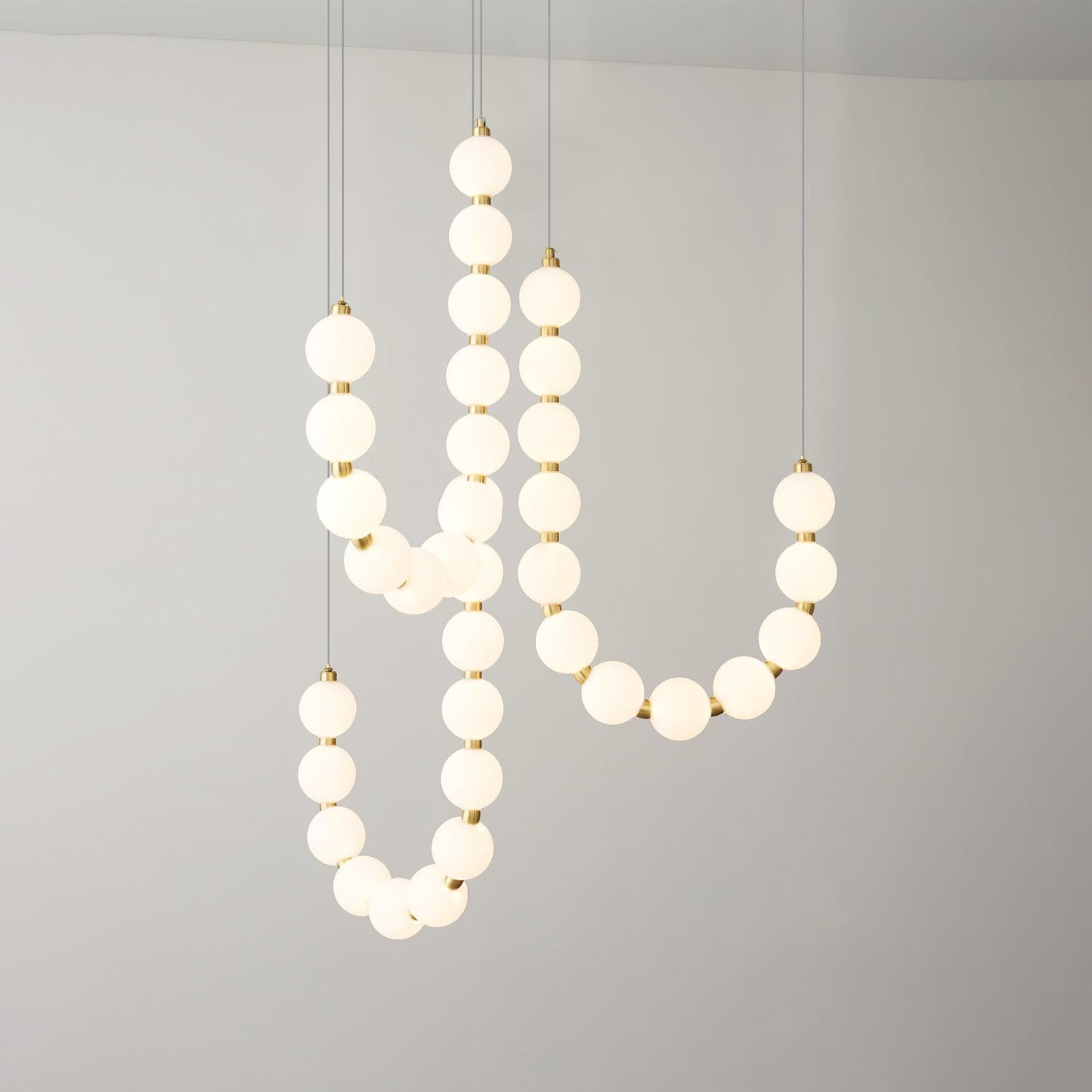 Glass Pearl Necklace Chandelier - Cueteks