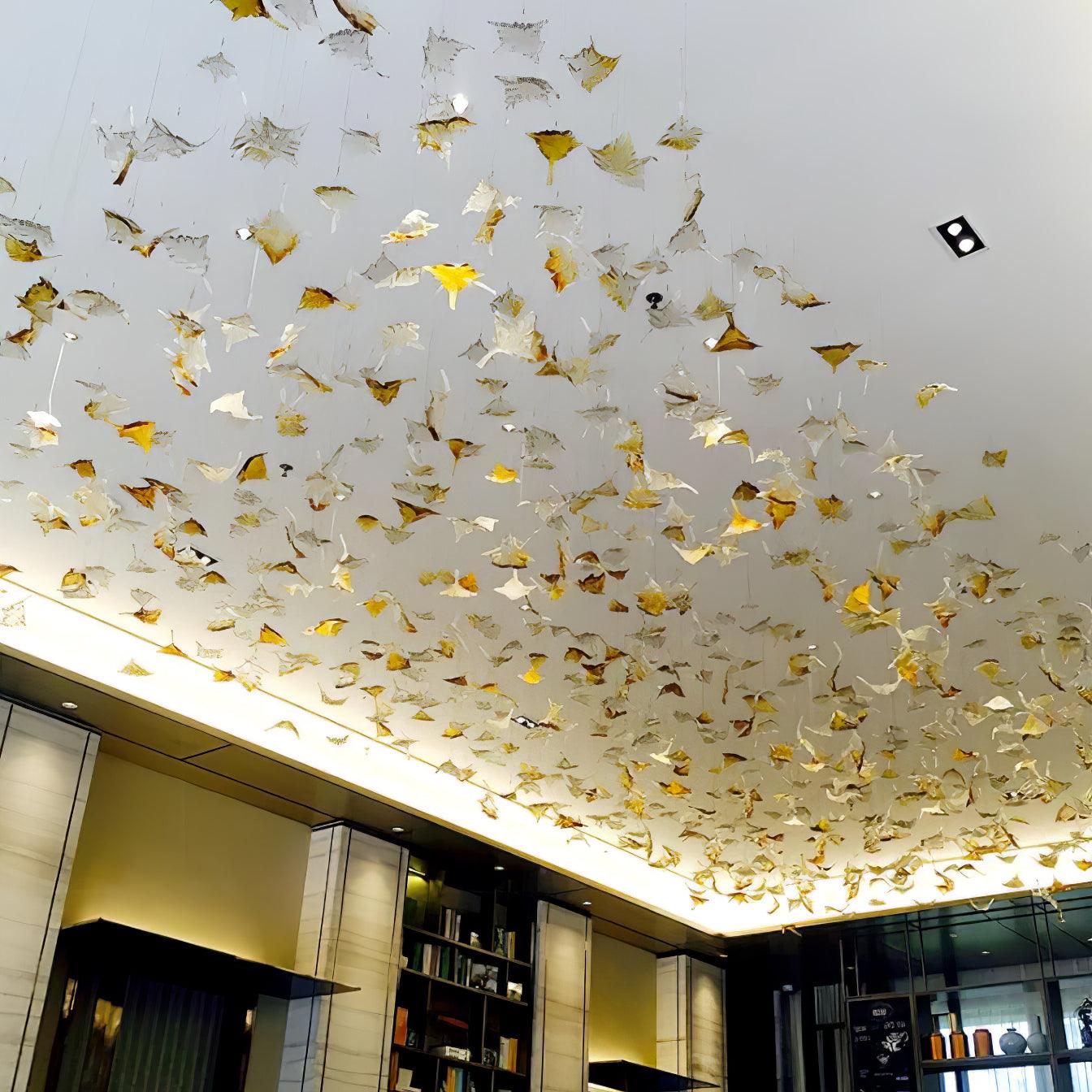 Multicolor Crystal Maple Leaf Chandelier - Cueteks