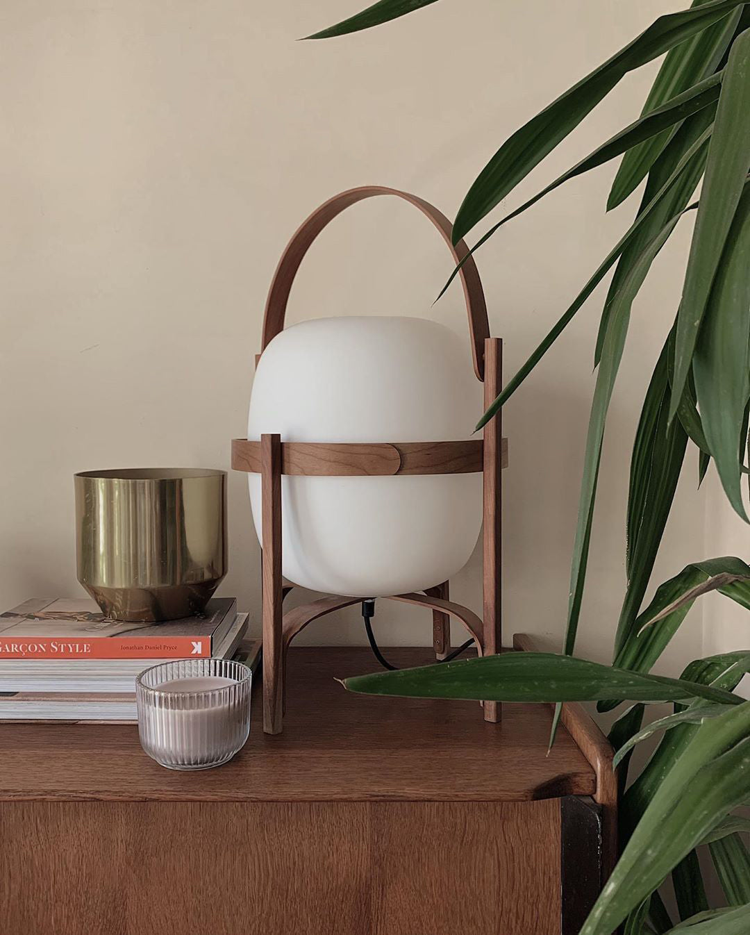 Portable Lantern Glass Table Lamp - Cueteks