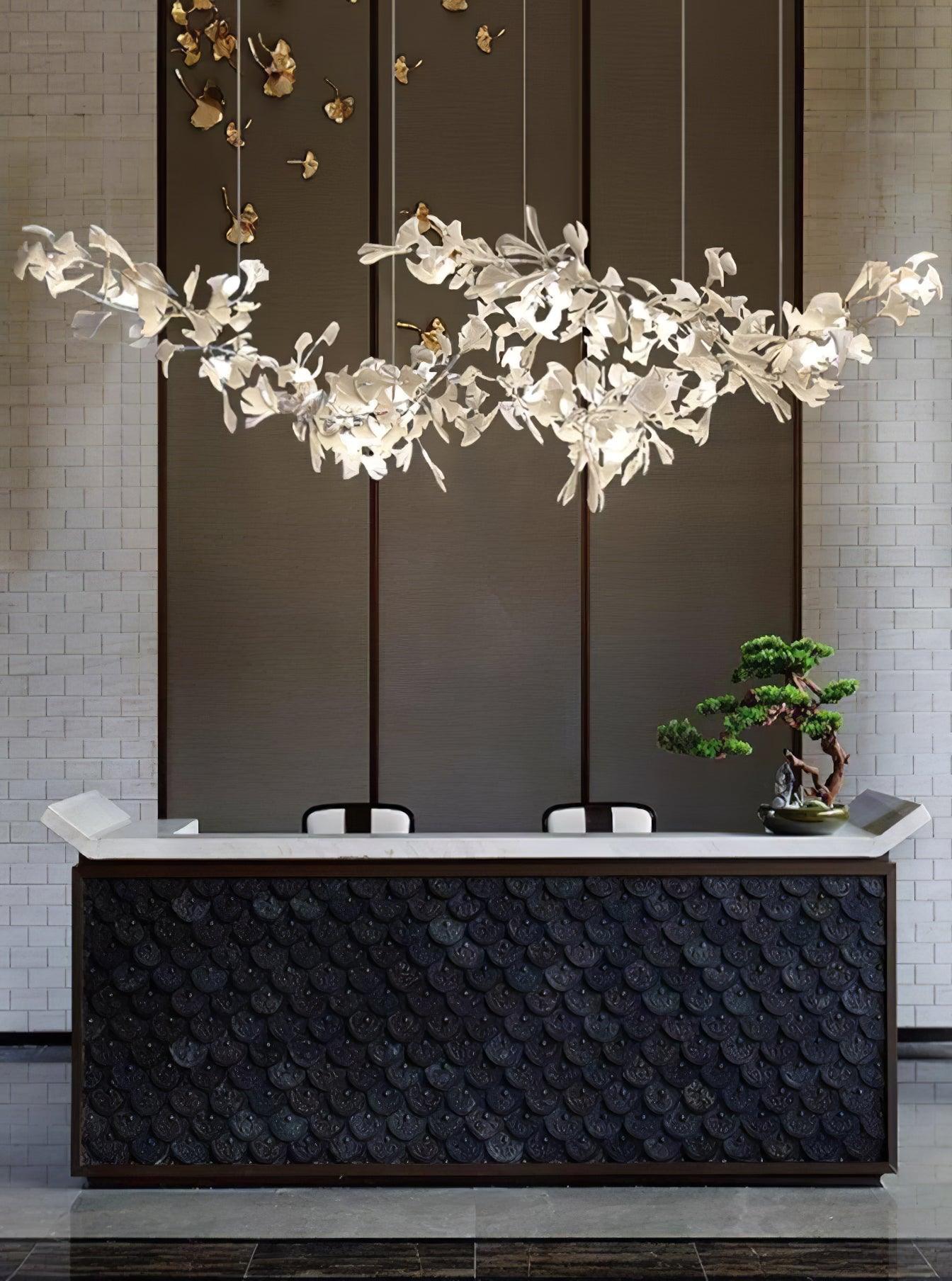 Double Layer Combination Gingko Chandelier - Cueteks