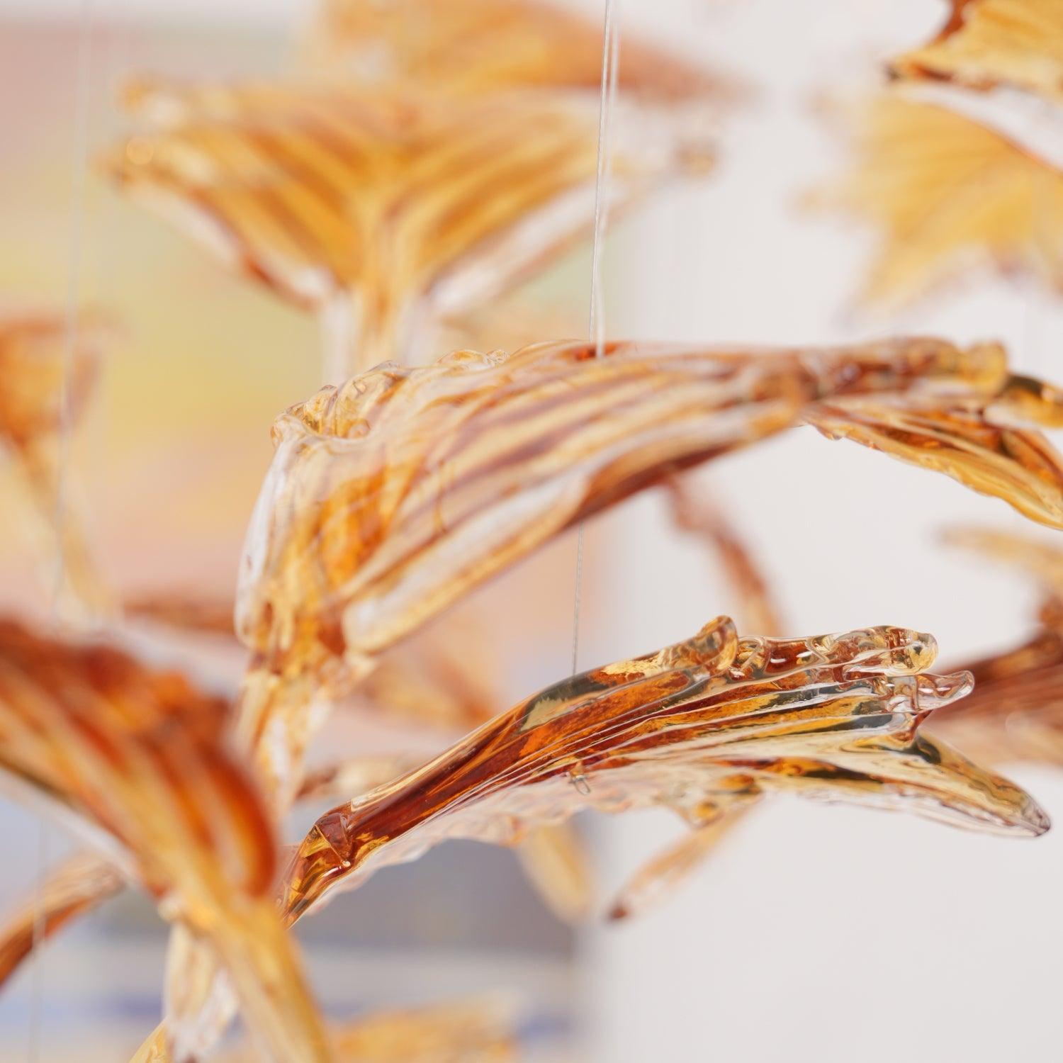 Multicolor Crystal Maple Leaf Chandelier - Cueteks