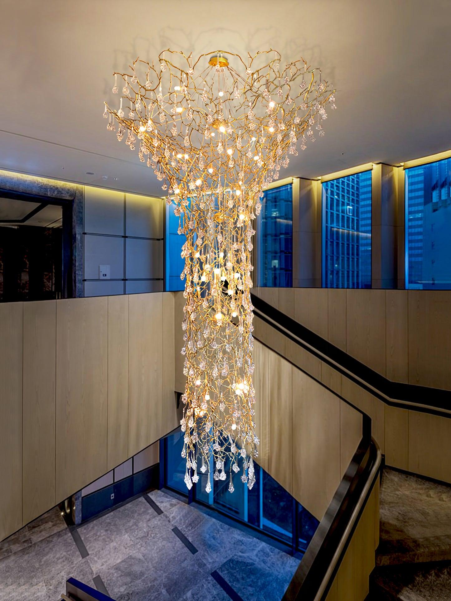 Tree Branch Staircase Chandelier - Cueteks