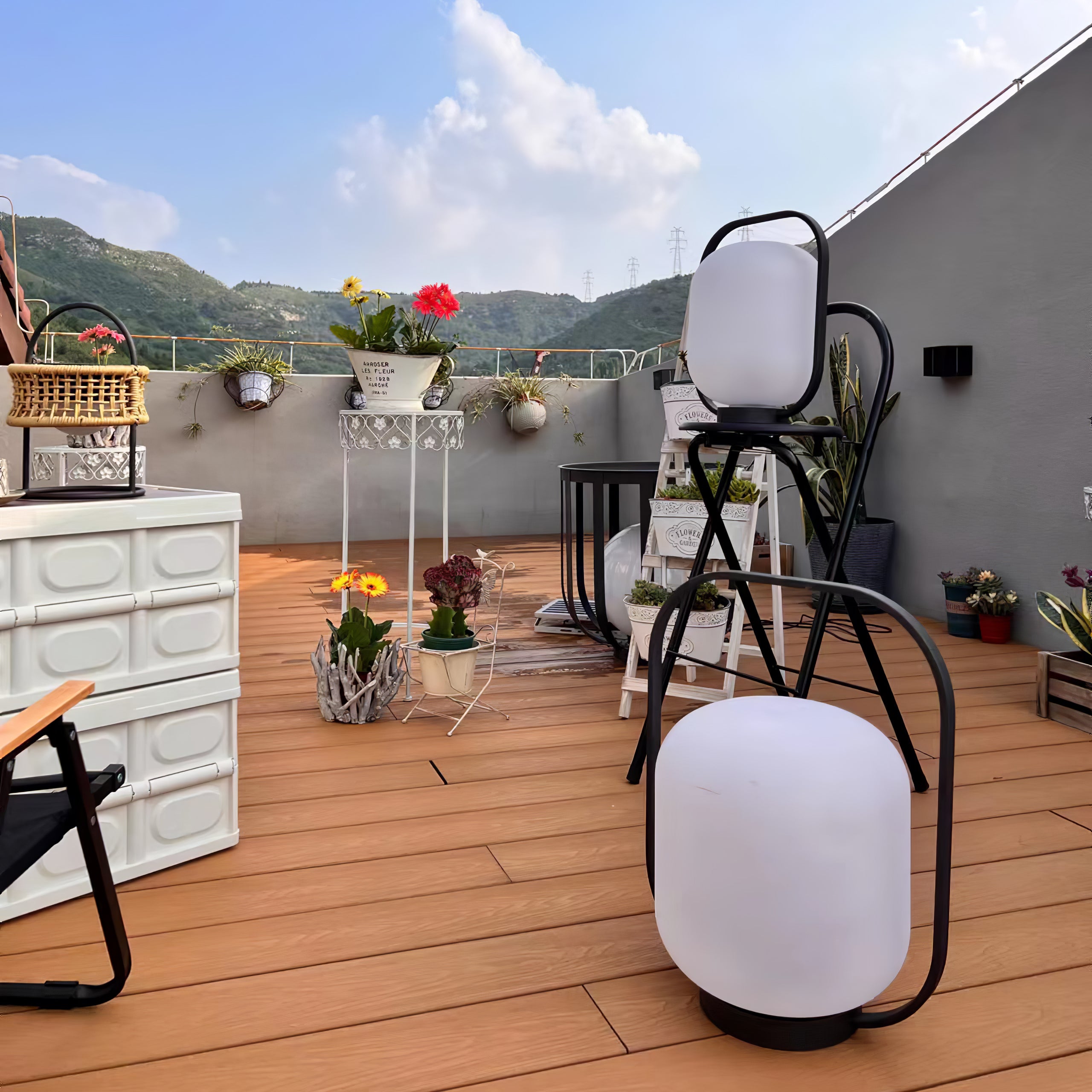 Portable Lantern Outdoor Table Lamp with Solar Panel - Cueteks