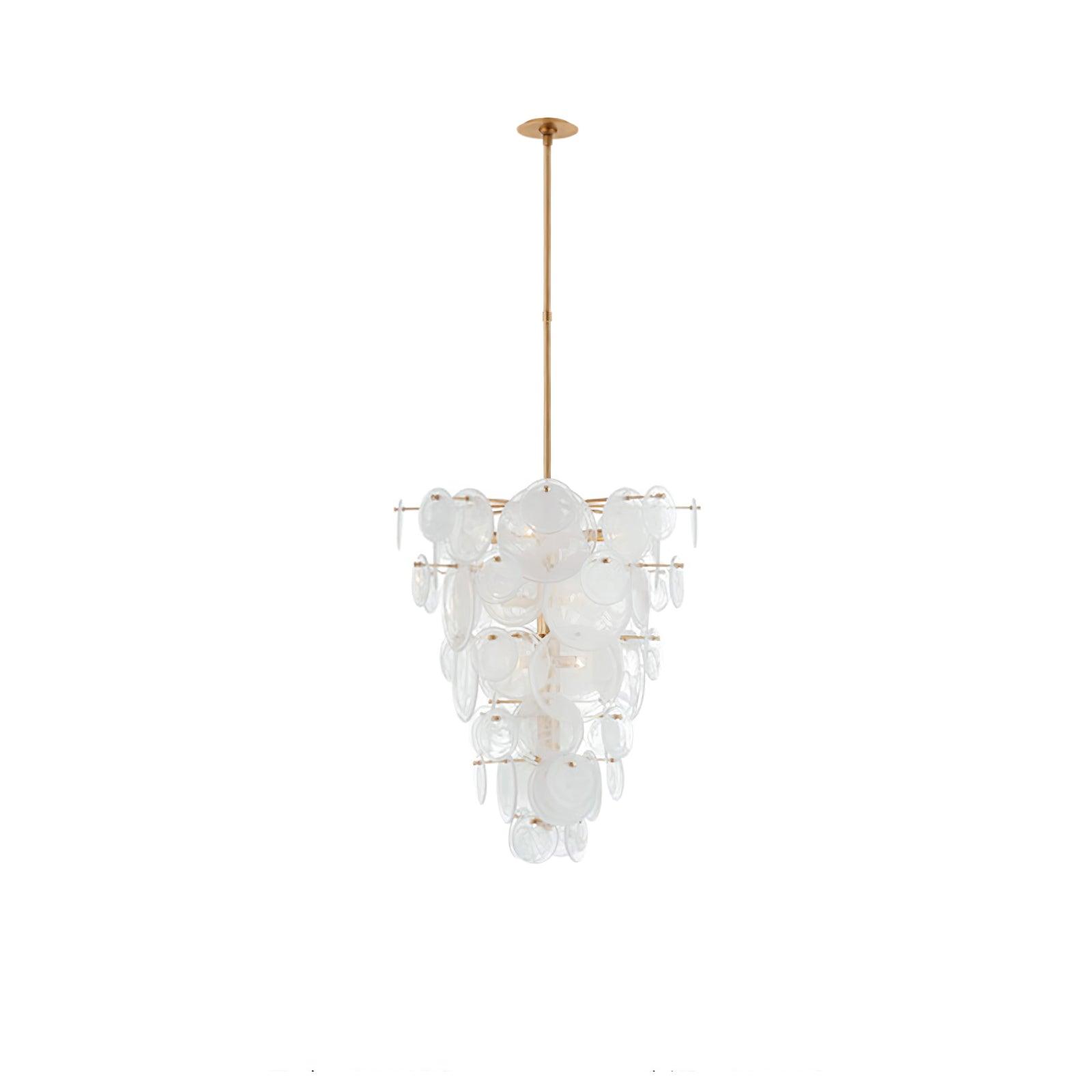 Brass Discs Cascading Chandelier - Cueteks