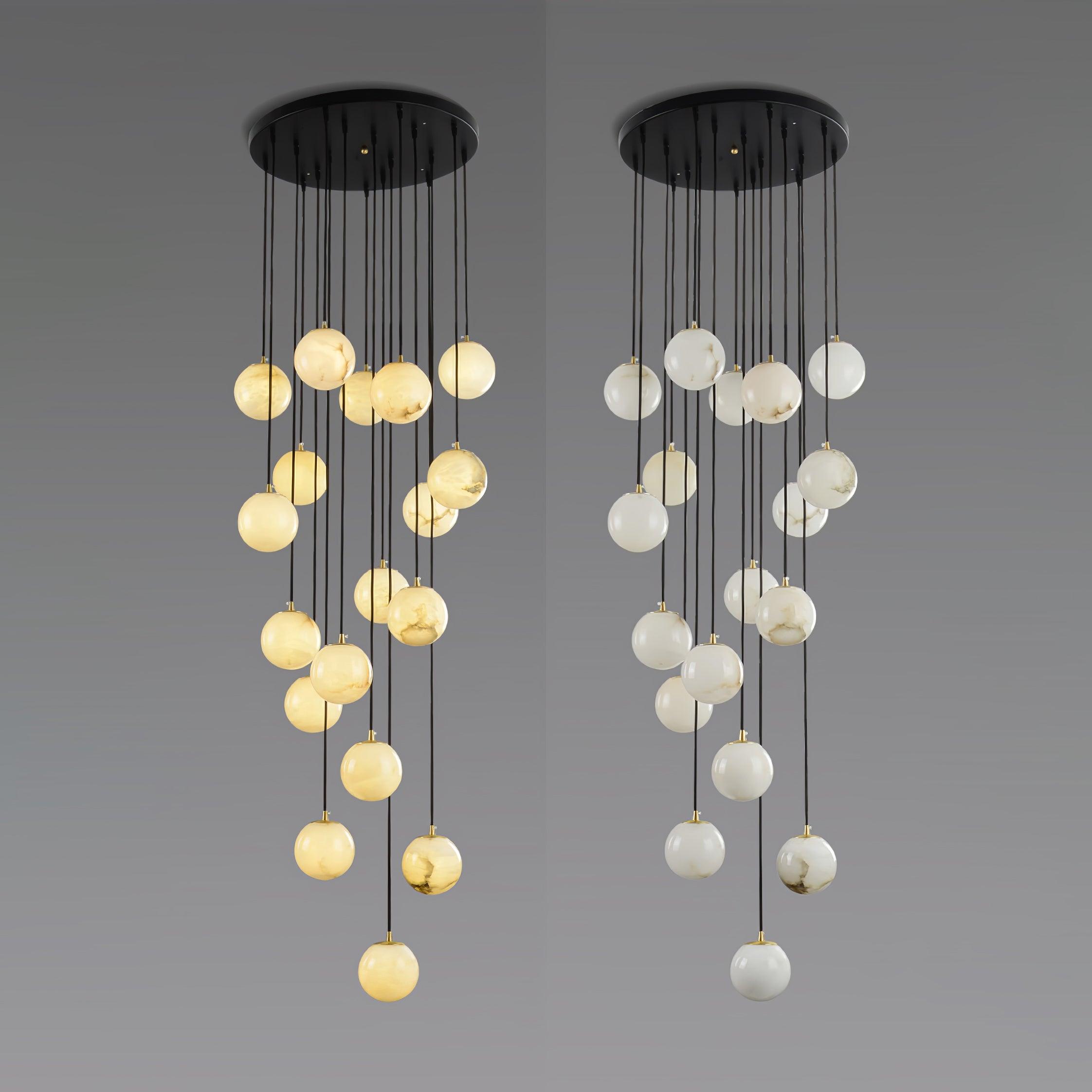 Alabaster Balls Cluster Chandelier - Cueteks