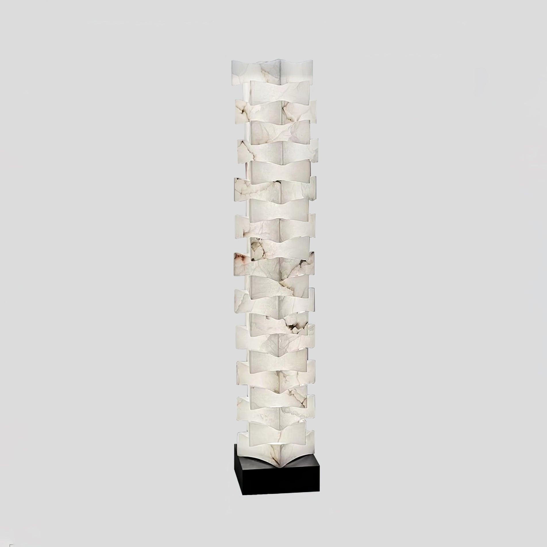 Stacked Alabaster Squares Floor Lamp - Cueteks