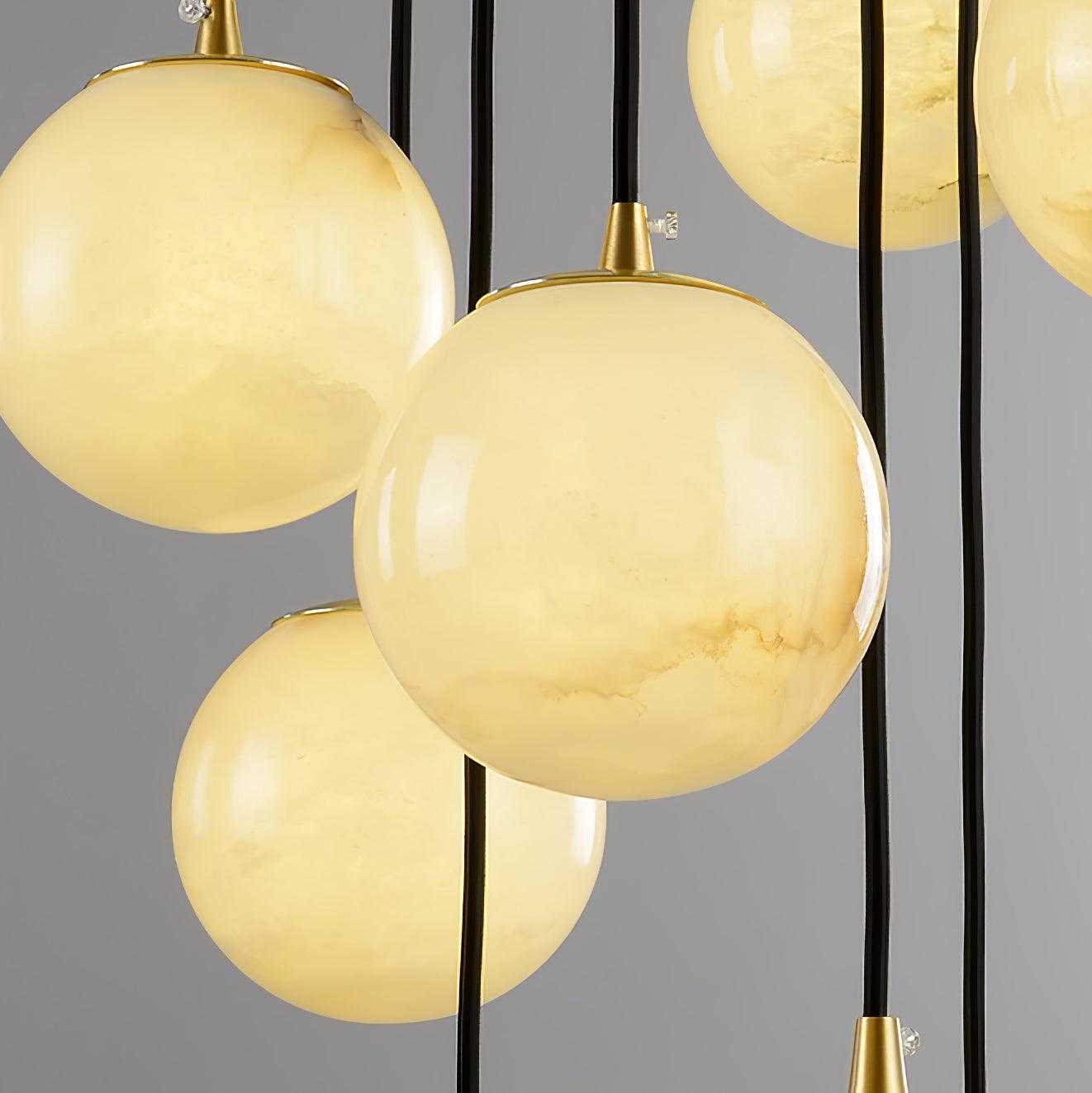 Alabaster Balls Cluster Chandelier - Cueteks