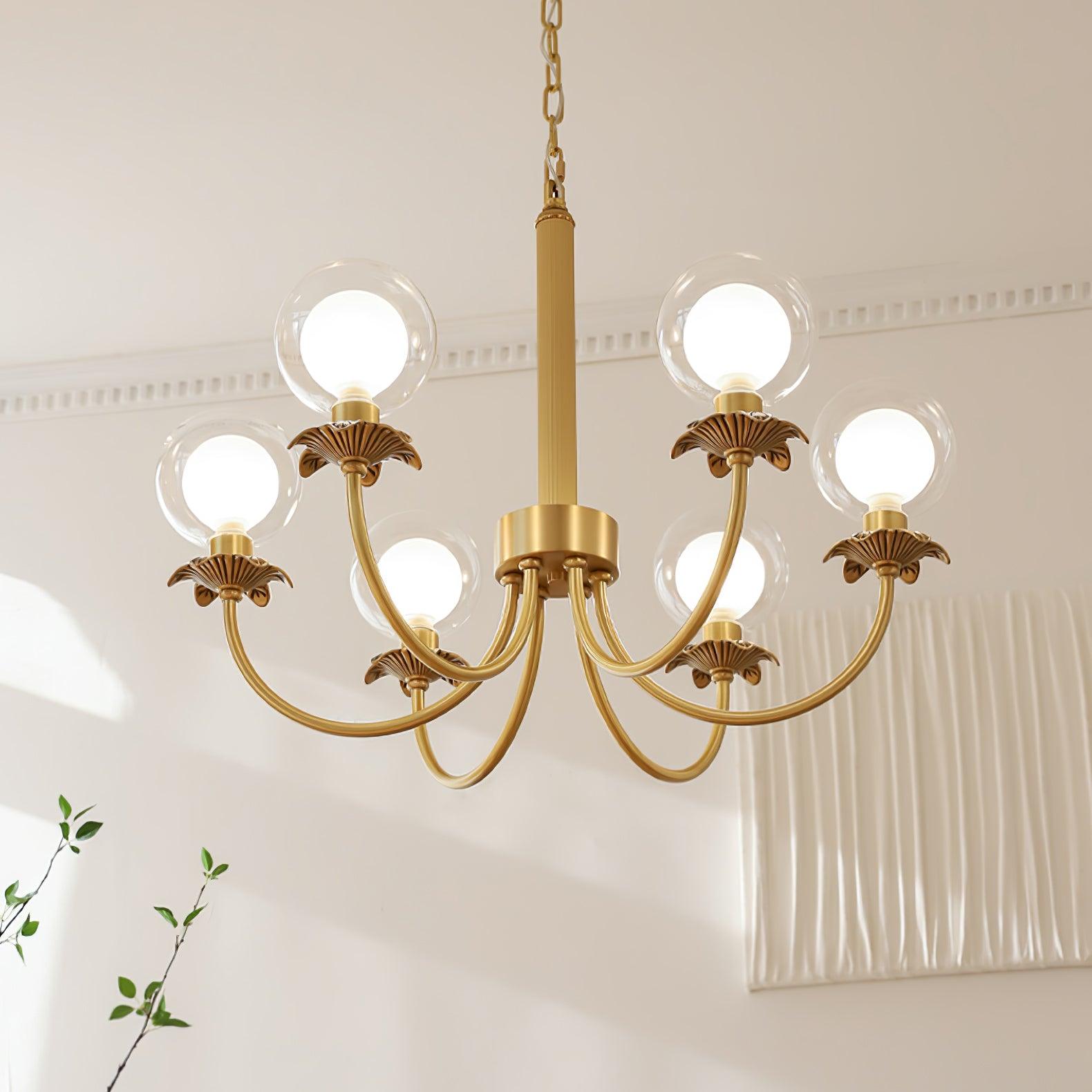 Aureate Radiance Glass Chandelier - Cueteks