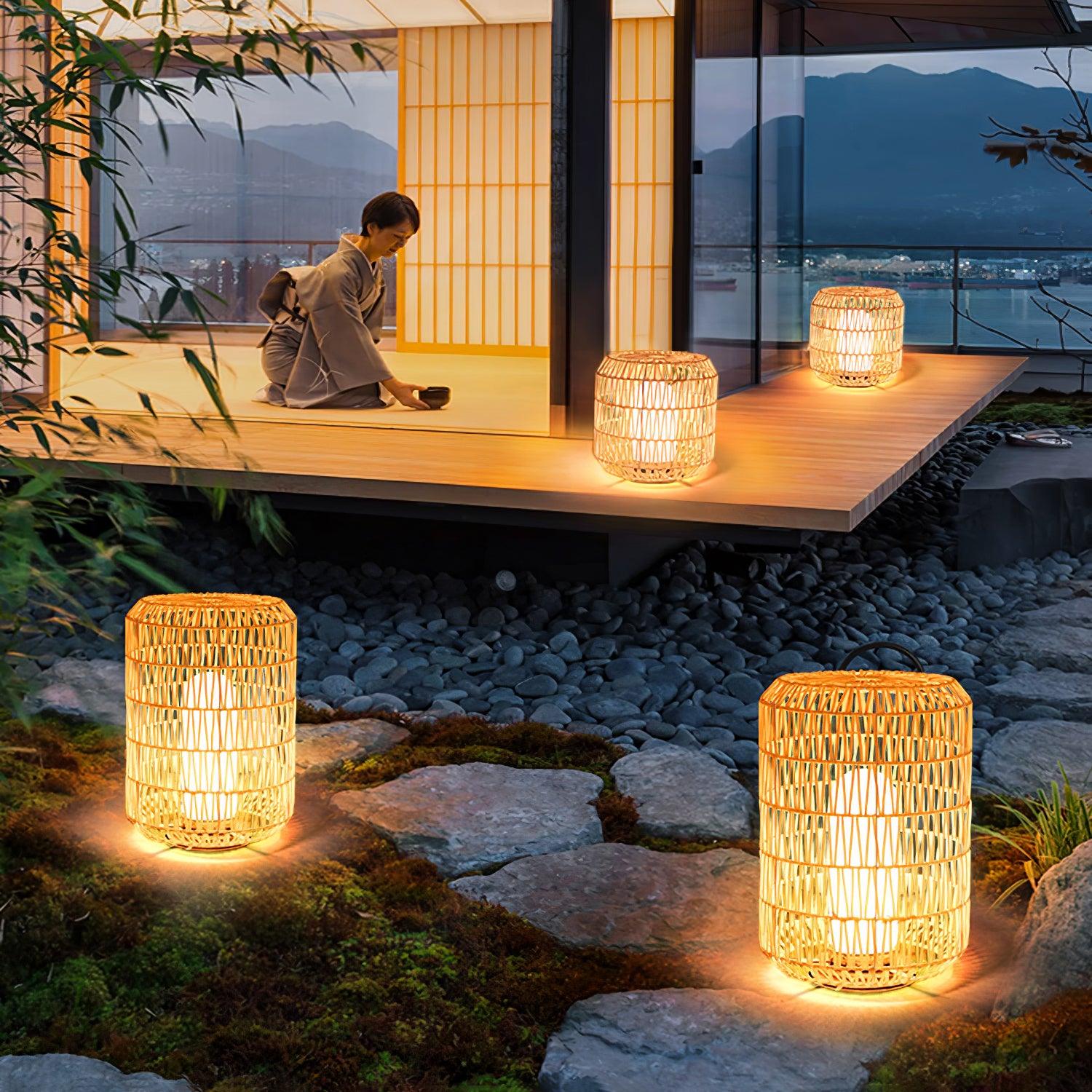 Woven Rattan Outdoor Lamp - Cueteks