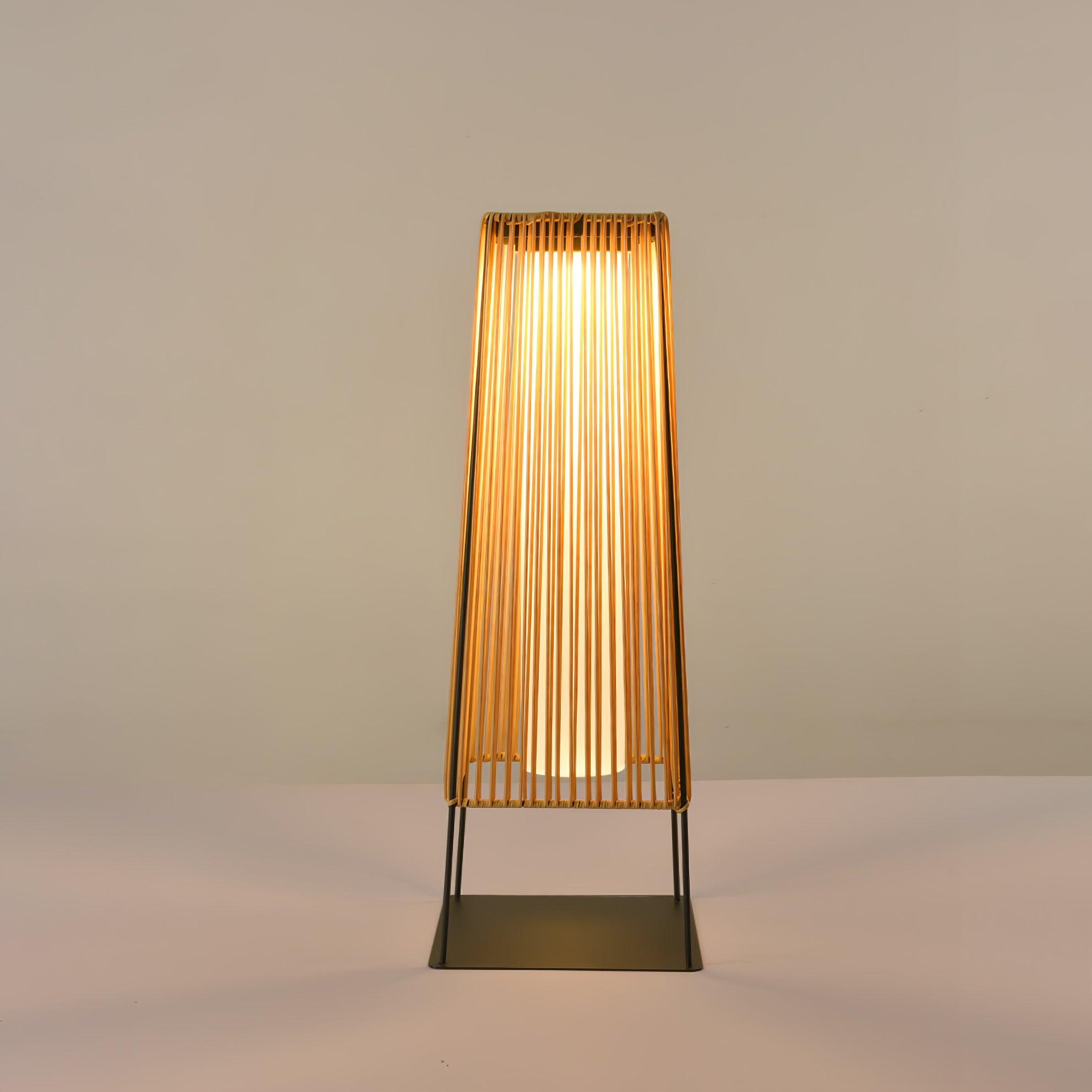 Plastic Rattan Outdoor Post Light with Solar Panel - Cueteks