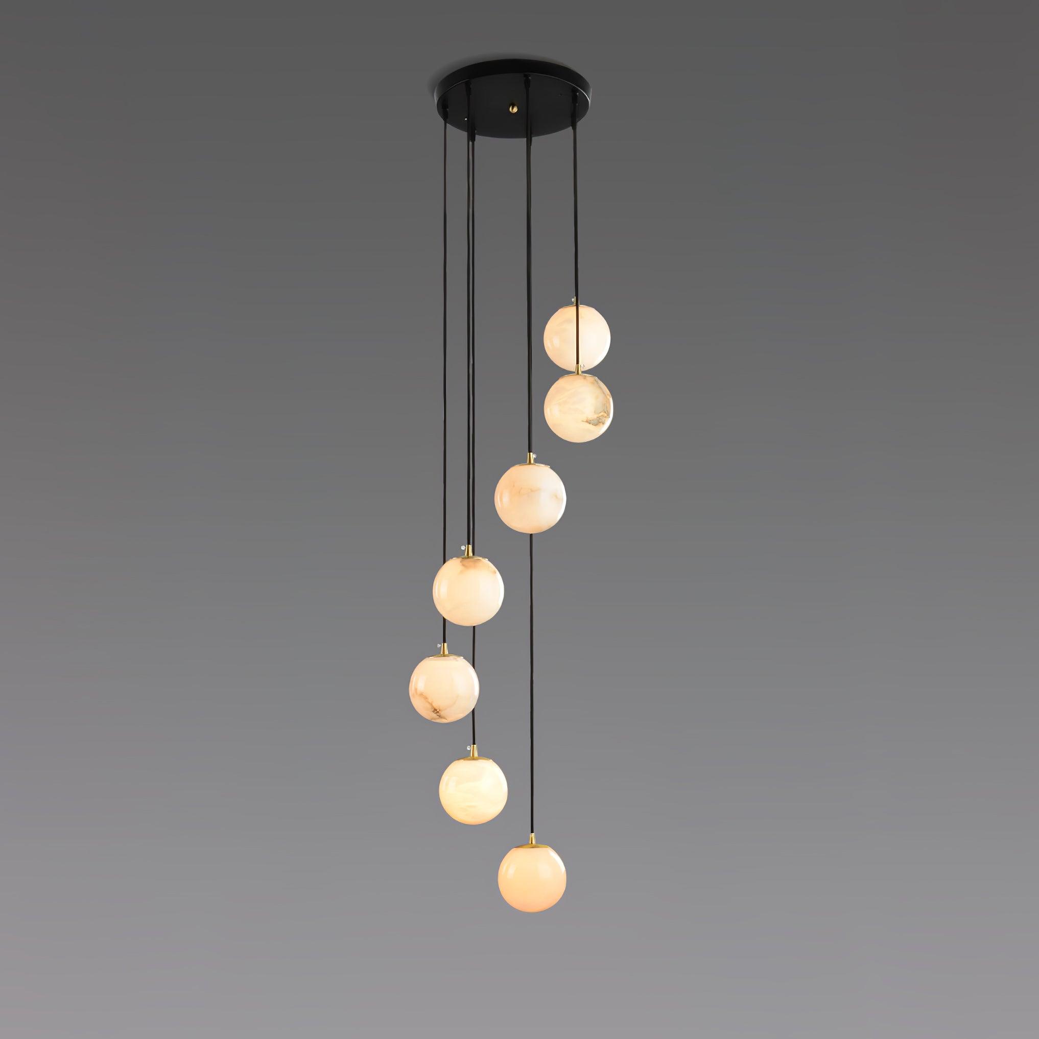 Alabaster Balls Cluster Chandelier - Cueteks