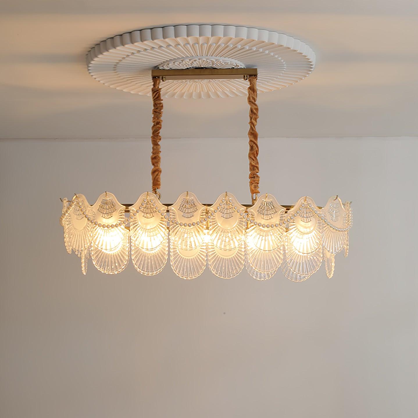 Pearl Glass Shell Chandelier - Cueteks