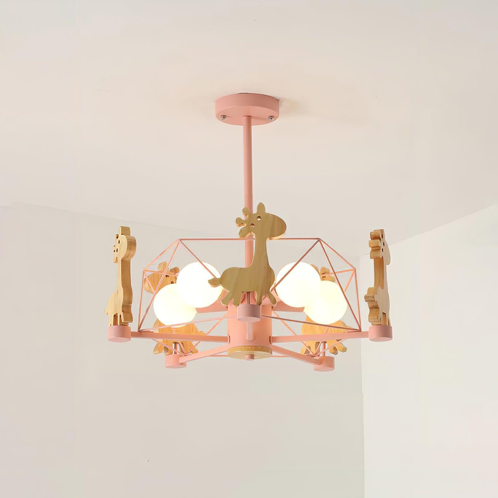 Lovely Deer Wooden Chandelier - Cueteks