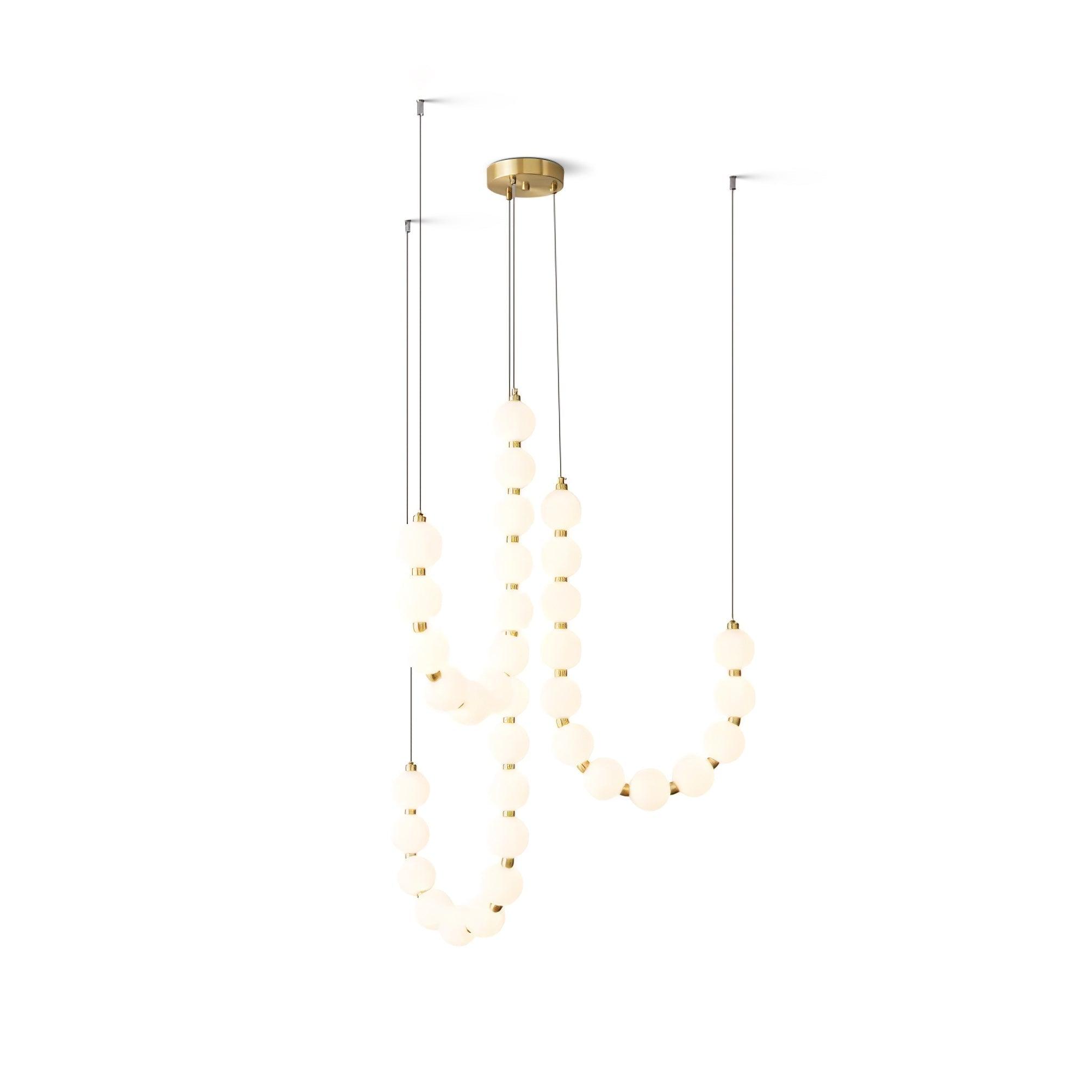 Glass Pearl Necklace Chandelier - Cueteks