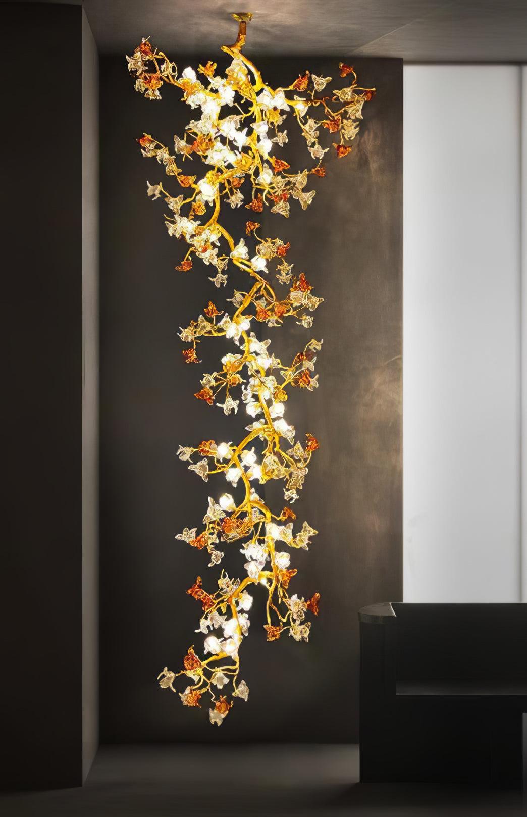 Brass Maple Branch Chandelier - Cueteks