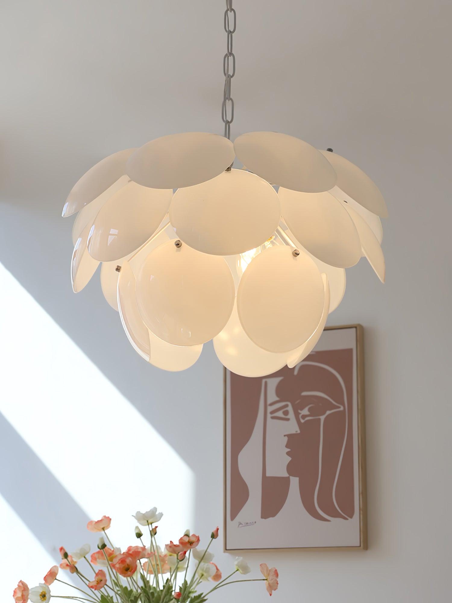 Luminous Petal Glass Chandelier - Cueteks