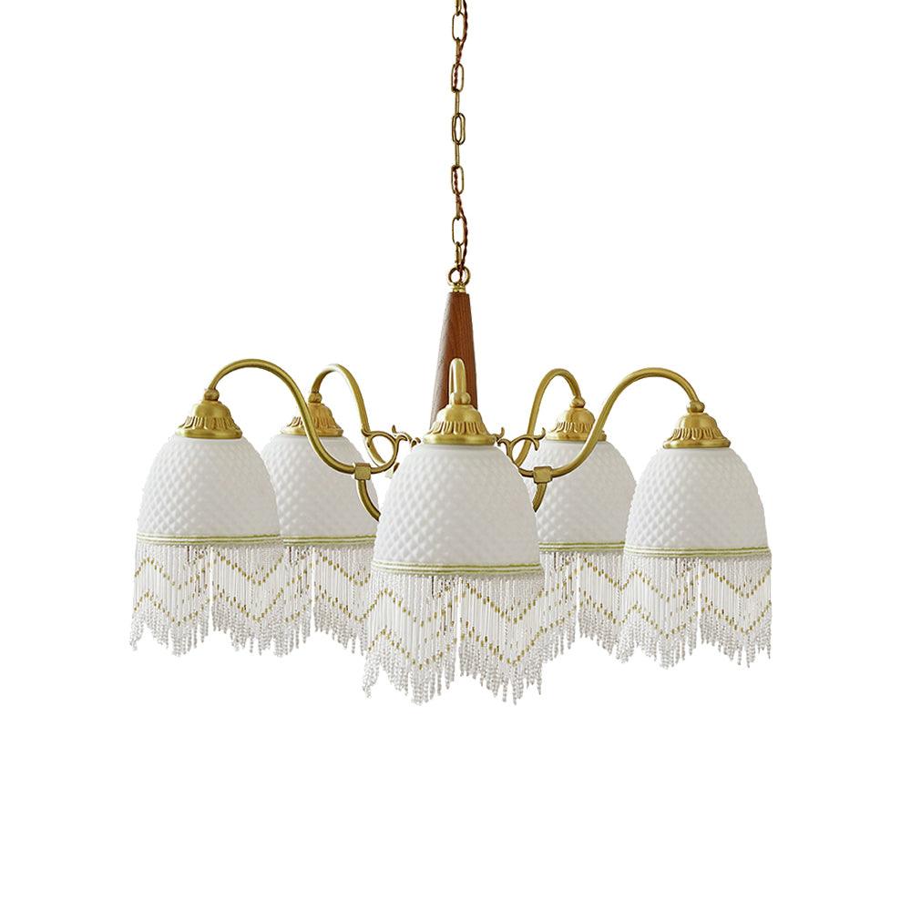 Mesh Tassel Glass Chandelier - Cueteks