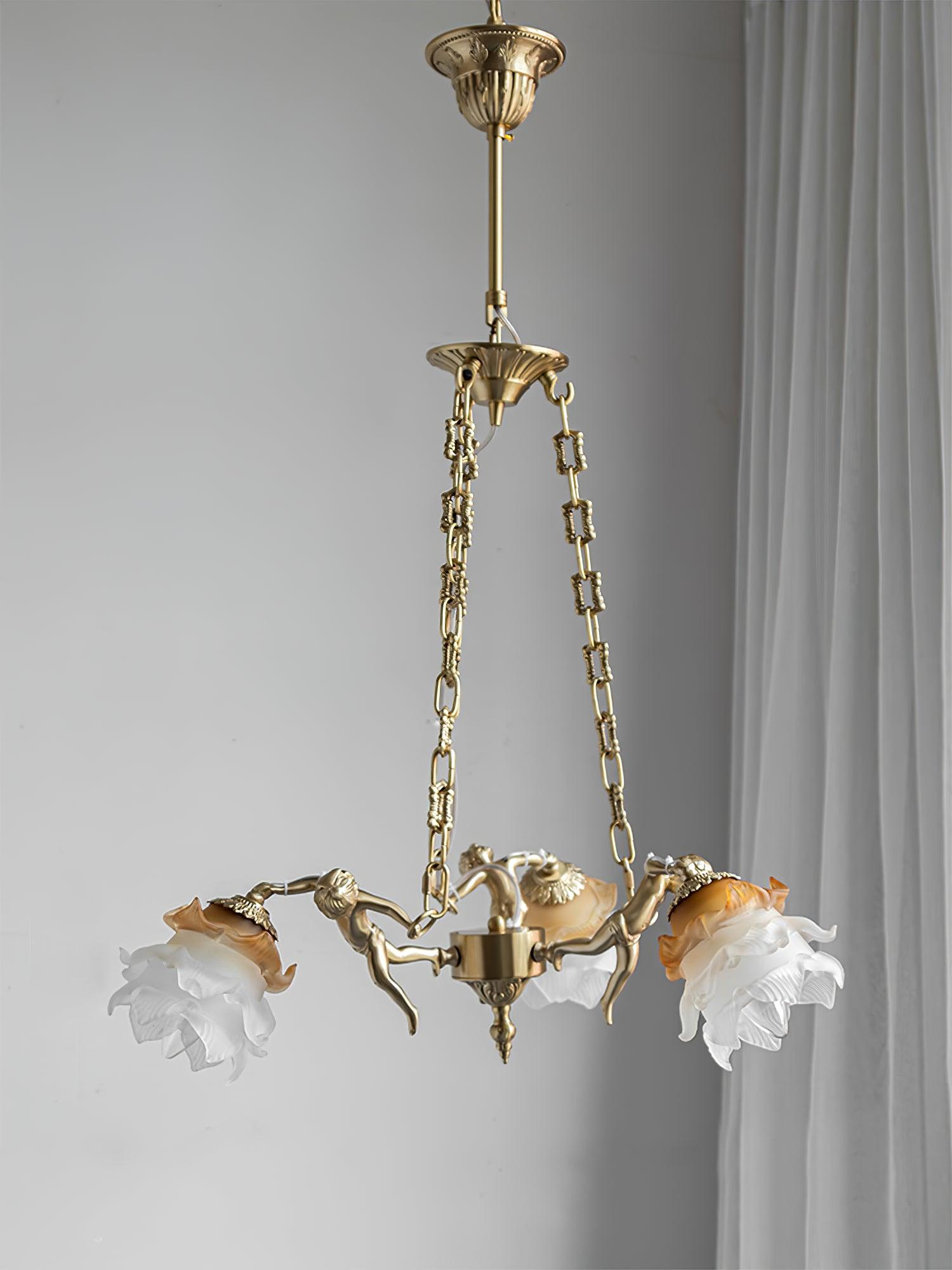 Putti Statuettes Brass Suspension - Cueteks