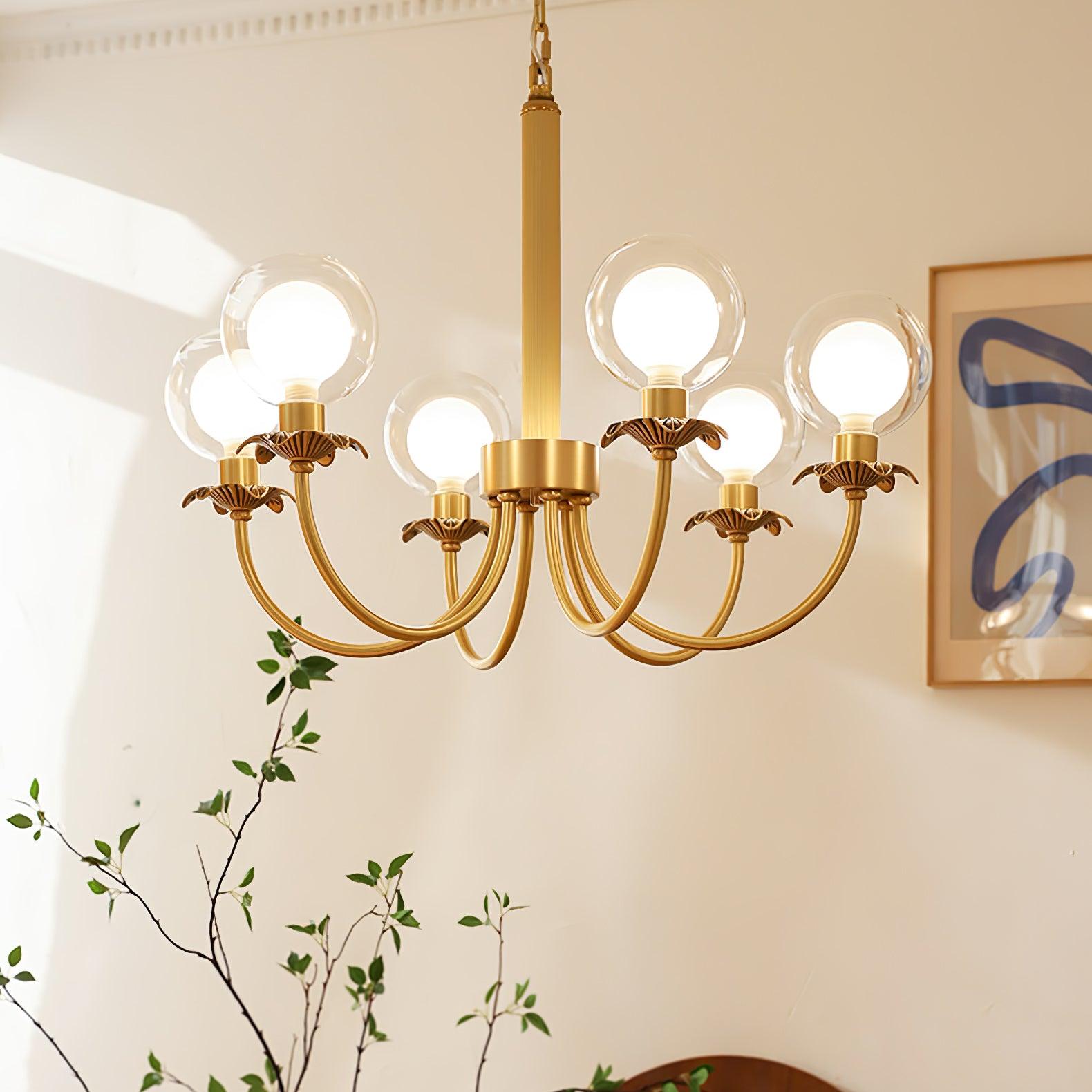 Aureate Radiance Glass Chandelier - Cueteks
