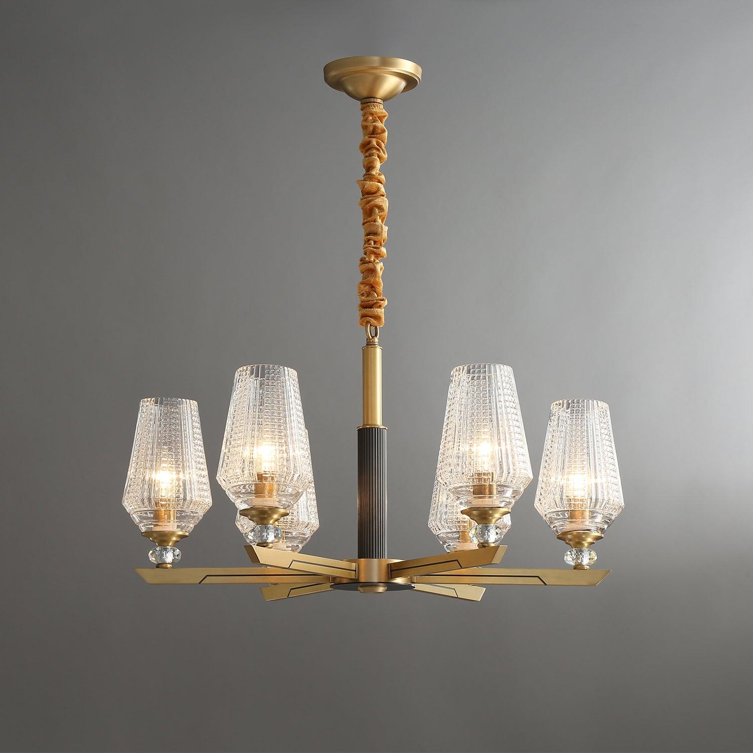 Orrefors Brass Chandelier - Cueteks