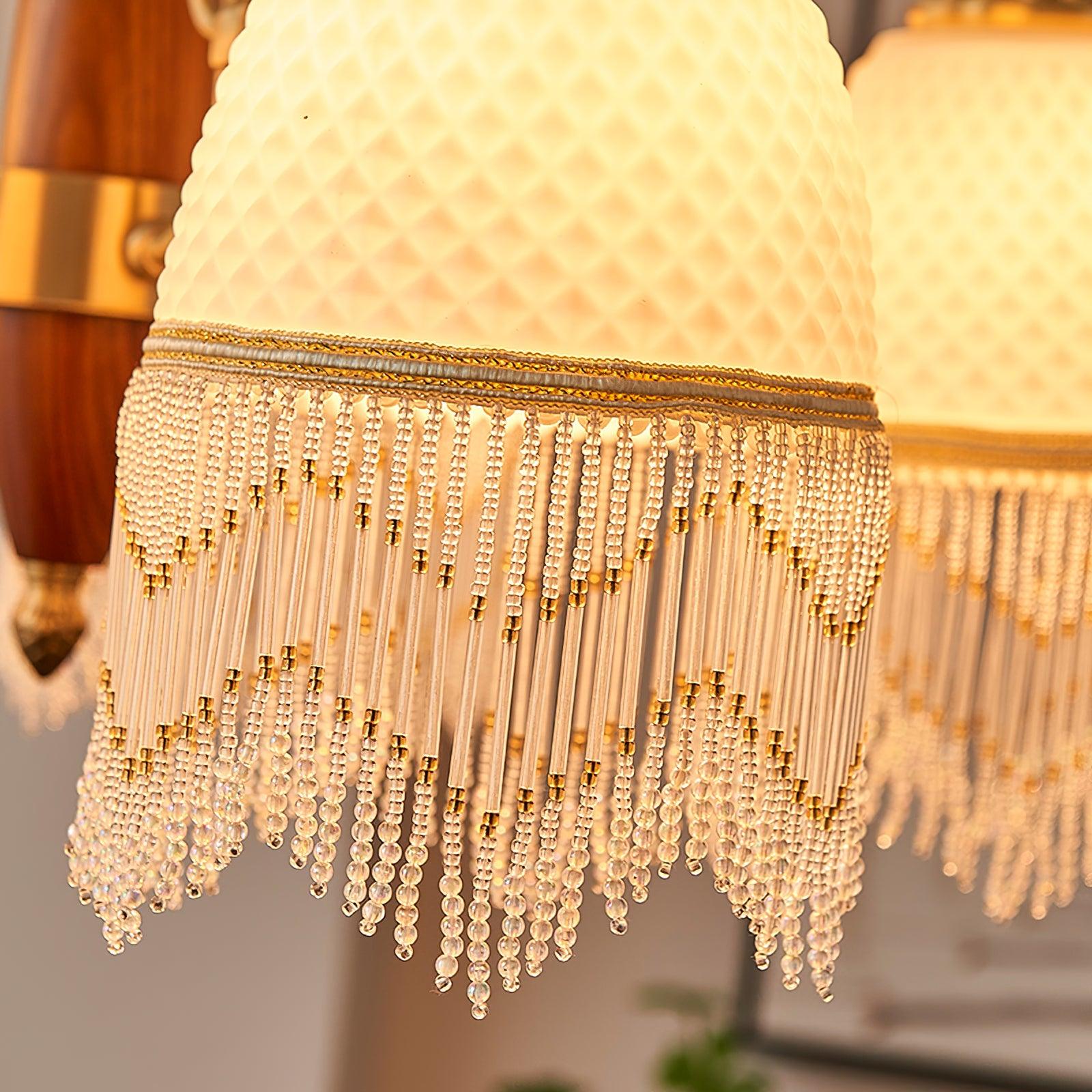 Mesh Tassel Glass Chandelier - Cueteks