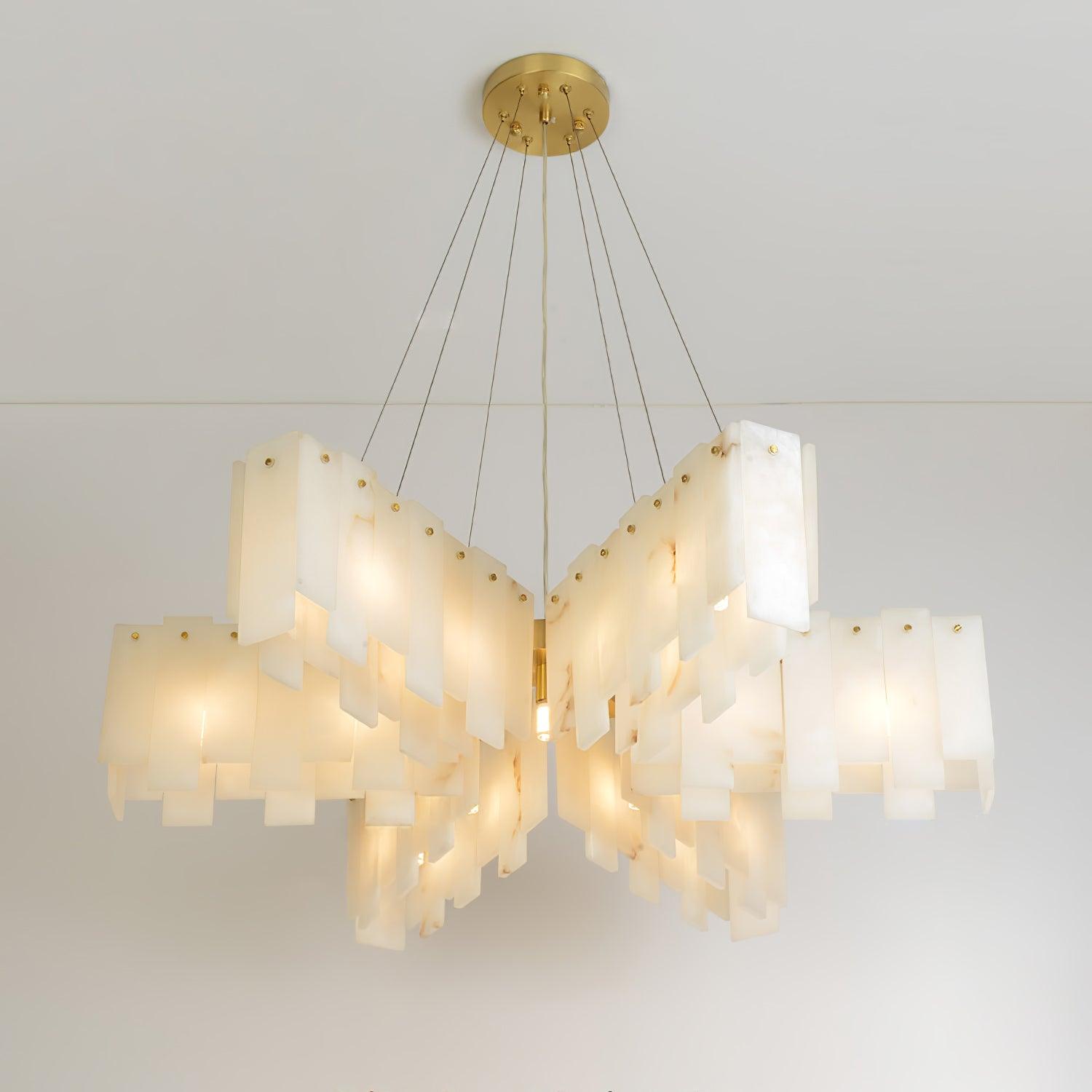 Alabaster Cascade Tiered Chandelier - Cueteks
