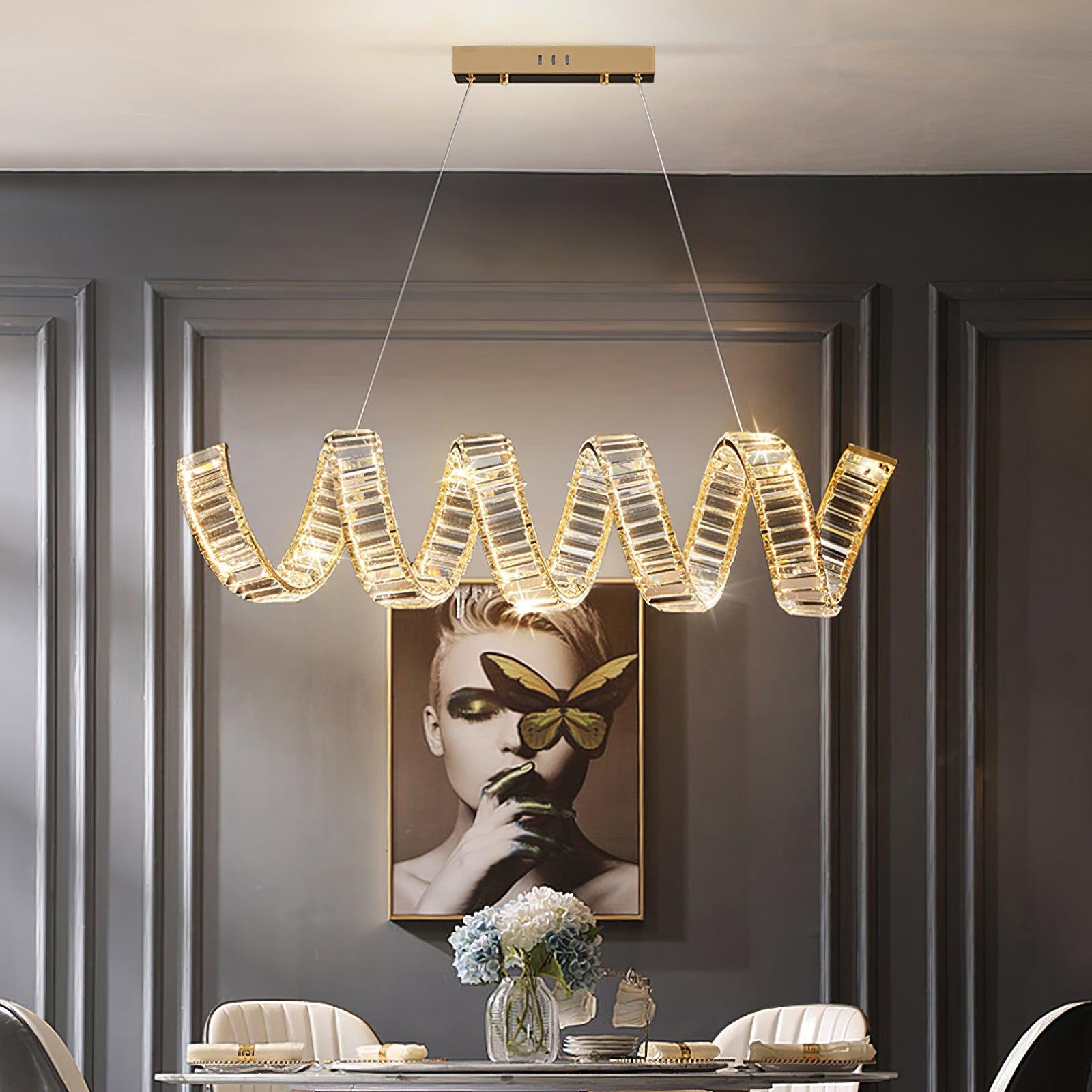 Curved LED Chandelier - Cueteks