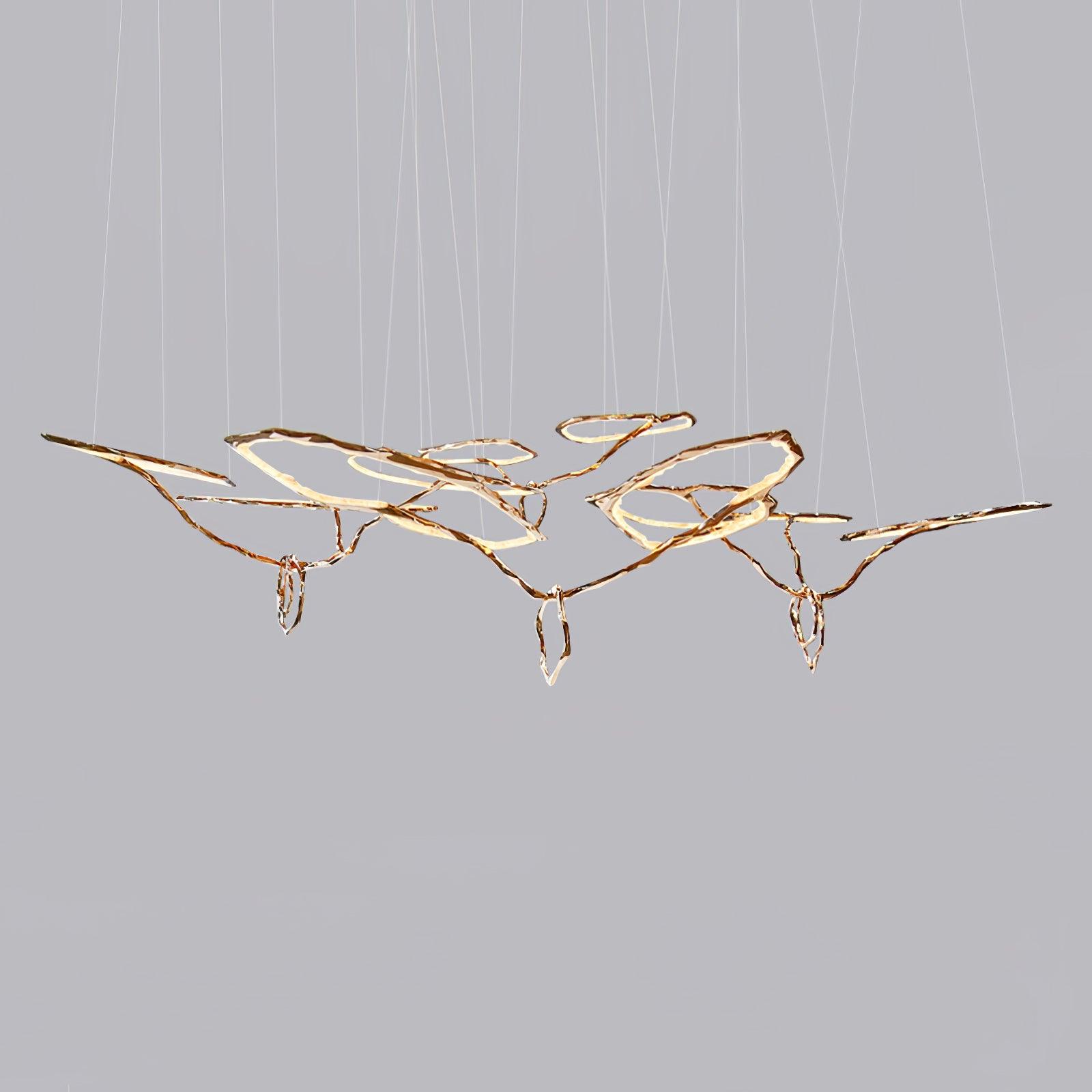 Cloud Rings Series Brass Chandelier - Cueteks