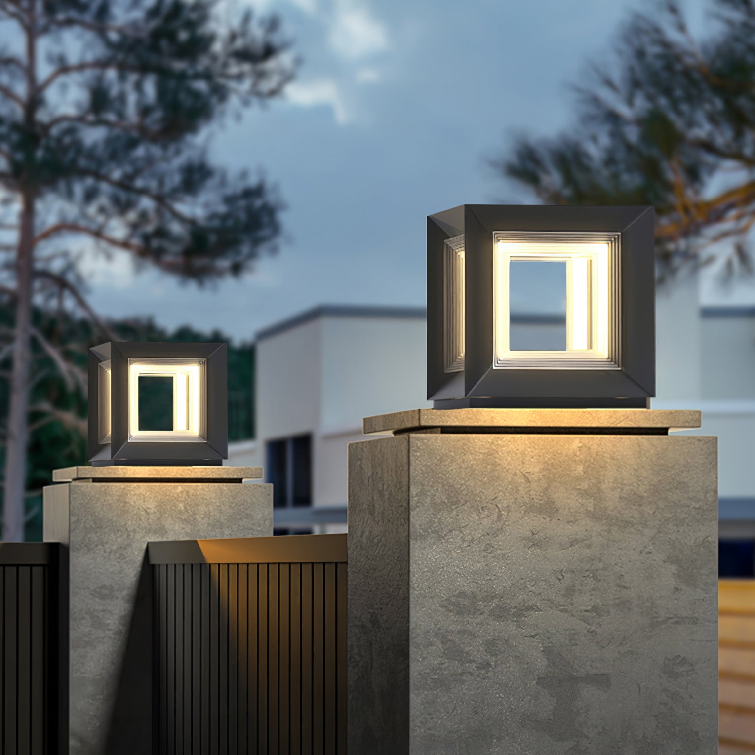 Light Cube Outdoor Post Light - Cueteks