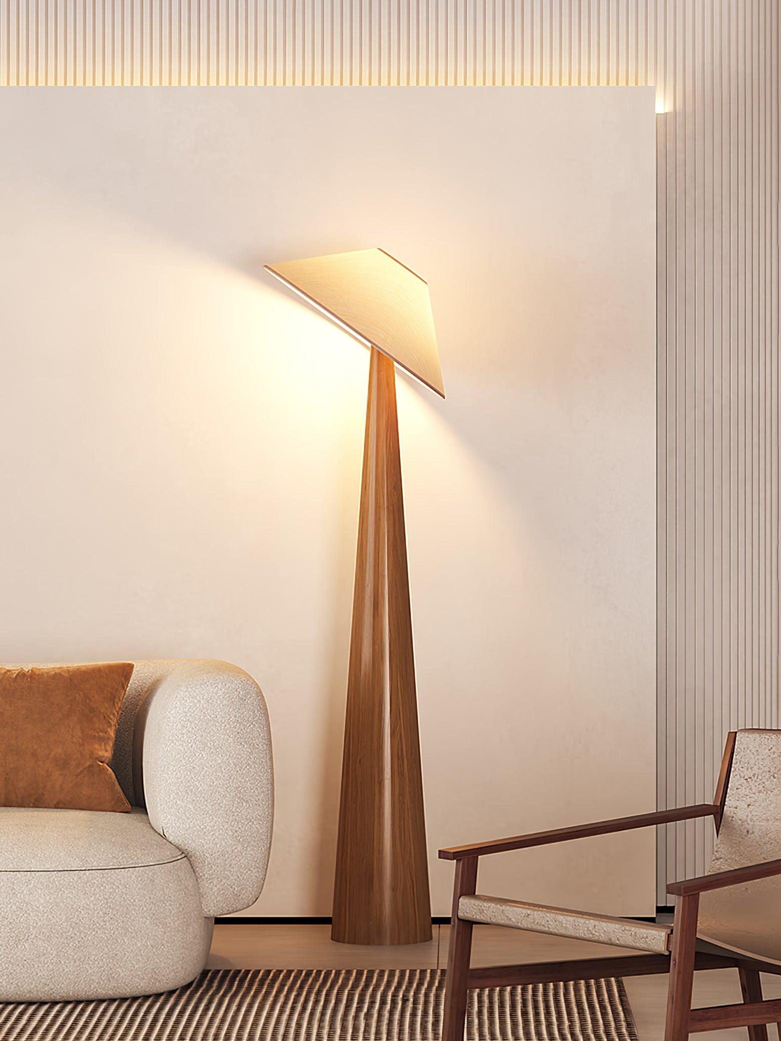Tilt Hat Wooden Floor Lamp - Cueteks