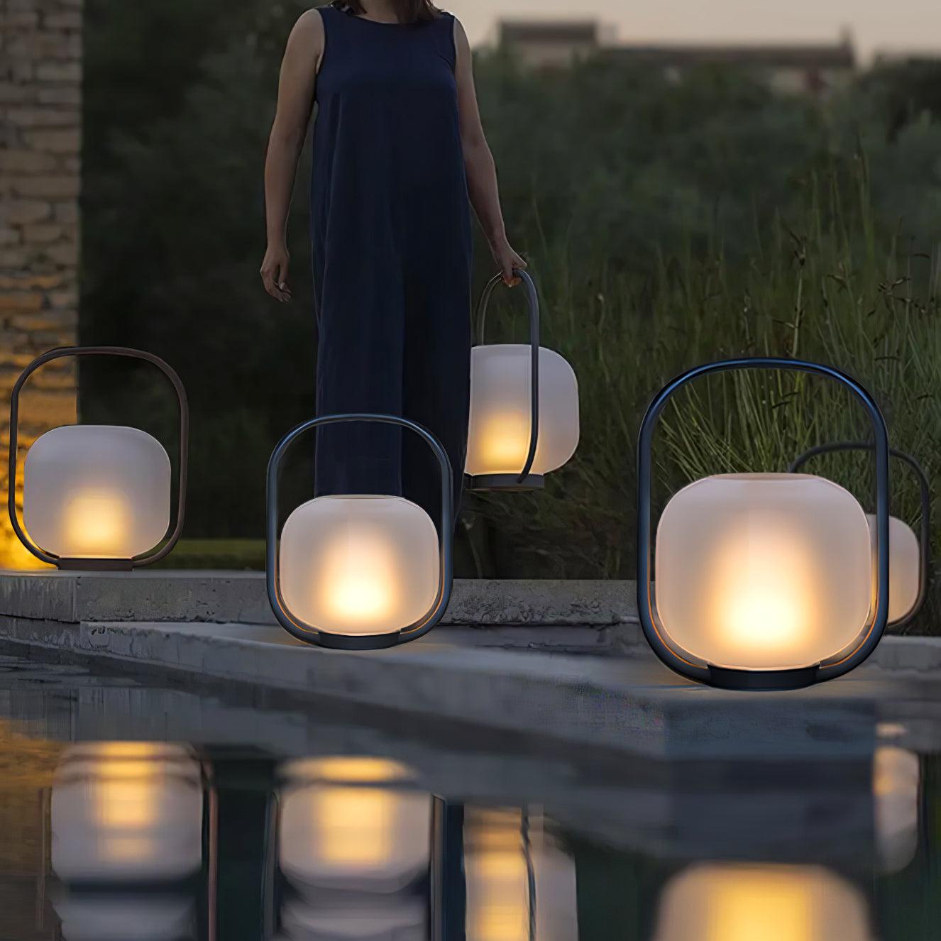 Portable Lantern Outdoor Table Lamp with Solar Panel - Cueteks