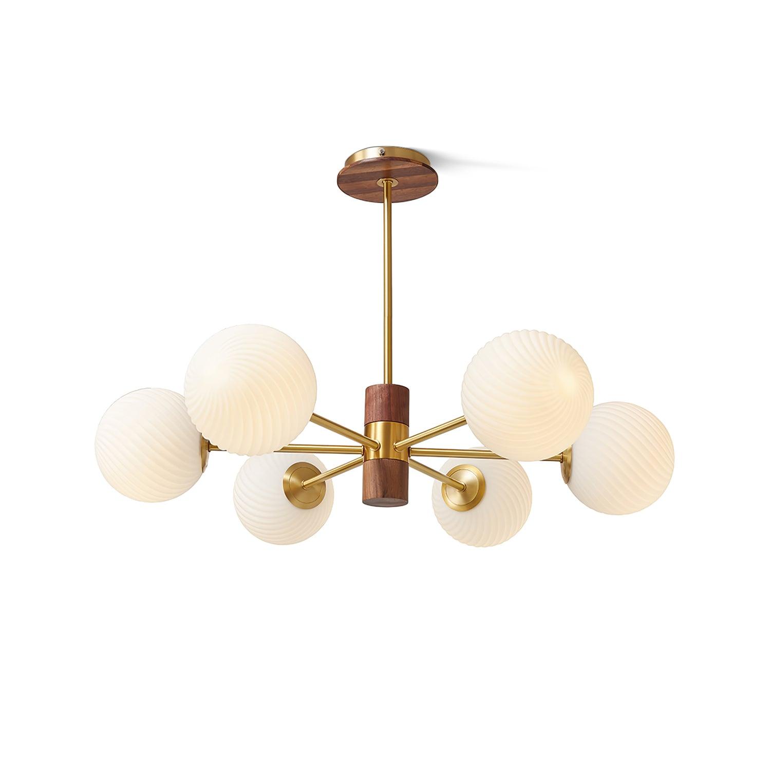 Ribbed Babble Glass Chandelier - Cueteks