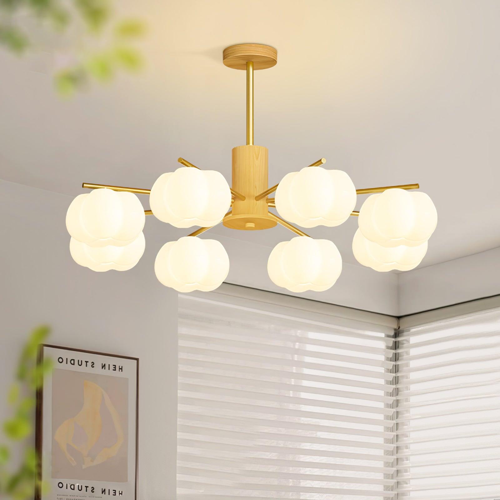 Wooden Cotton Balls Chandelier - Cueteks