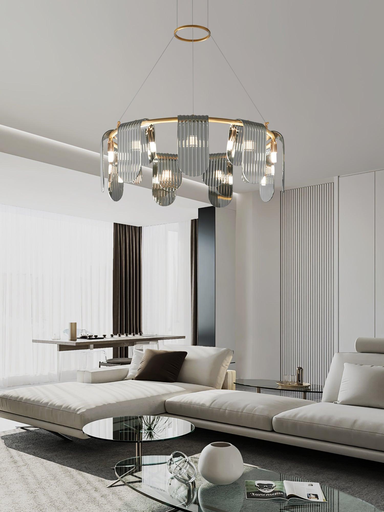 Folioles Brass Chandelier - Cueteks