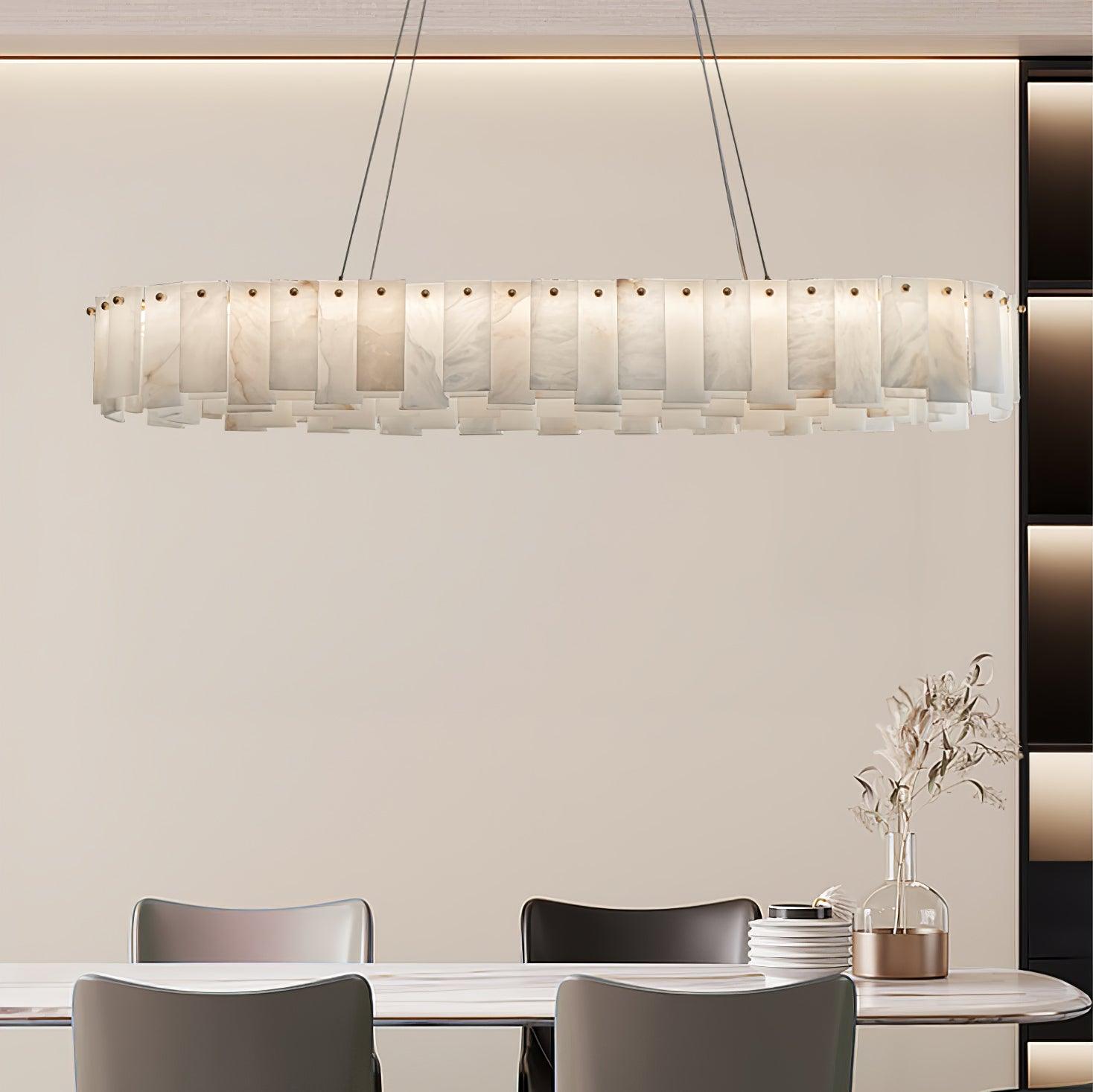 Celestial Alabaster Round Chandelier - Cueteks
