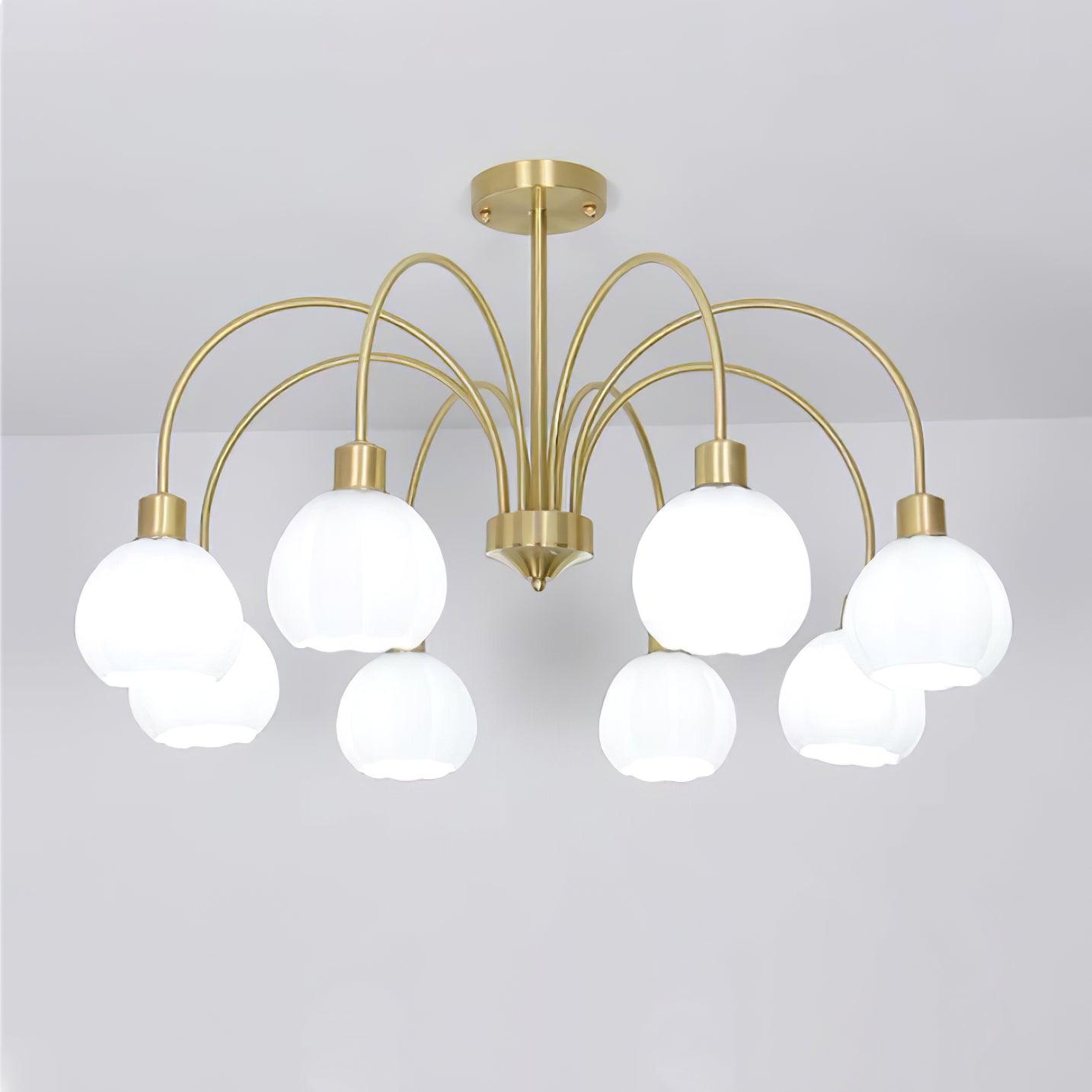 Glass Pumpkin Gold Chandelier - Cueteks