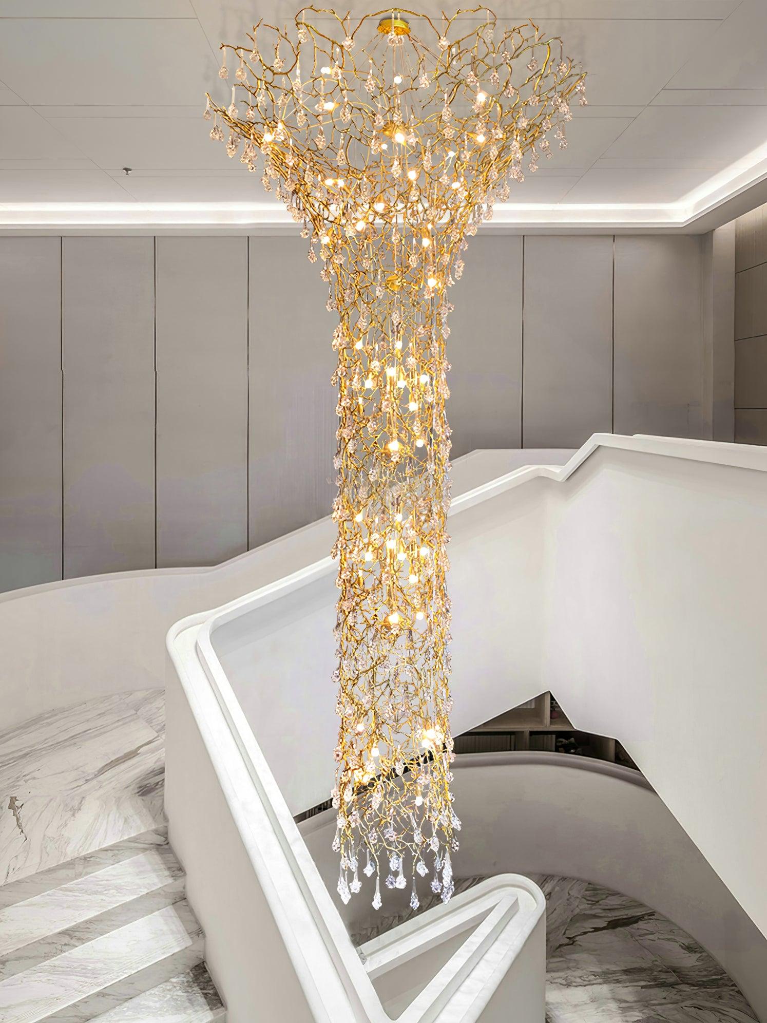 Tree Branch Staircase Chandelier - Cueteks