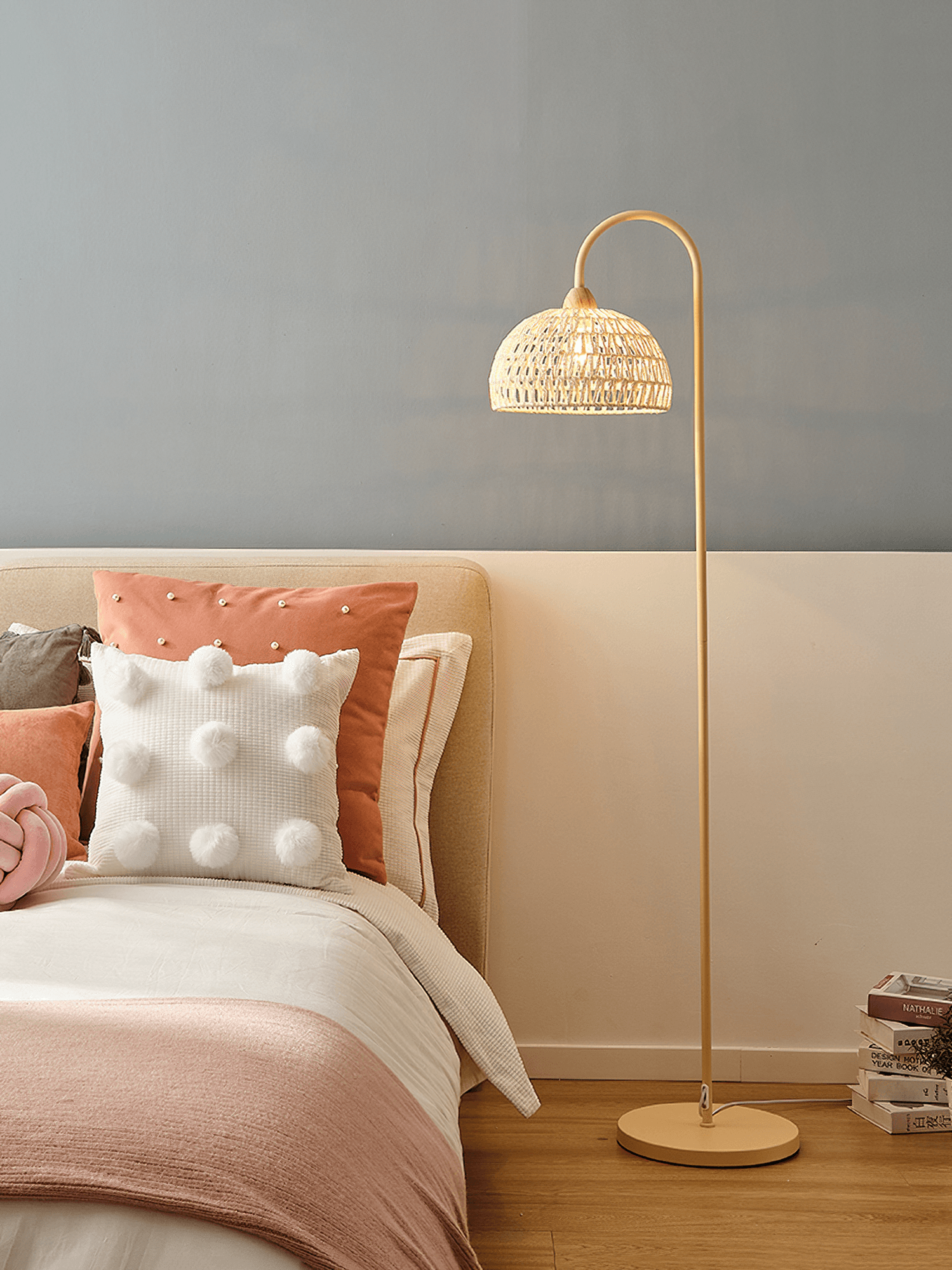 Rattan Arch Floor Lamp - Cueteks