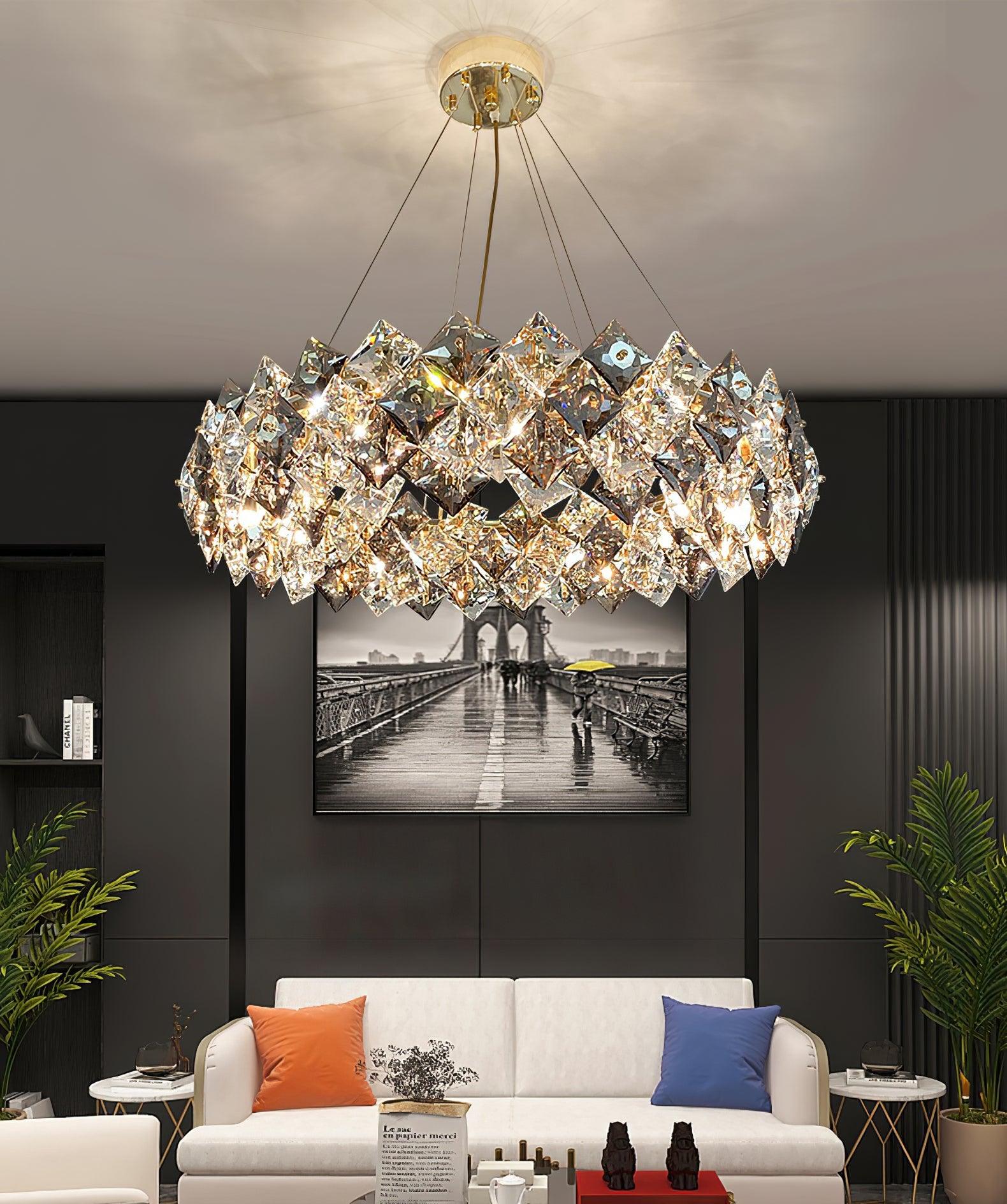 Scale Crystal Round Chandelier - Cueteks
