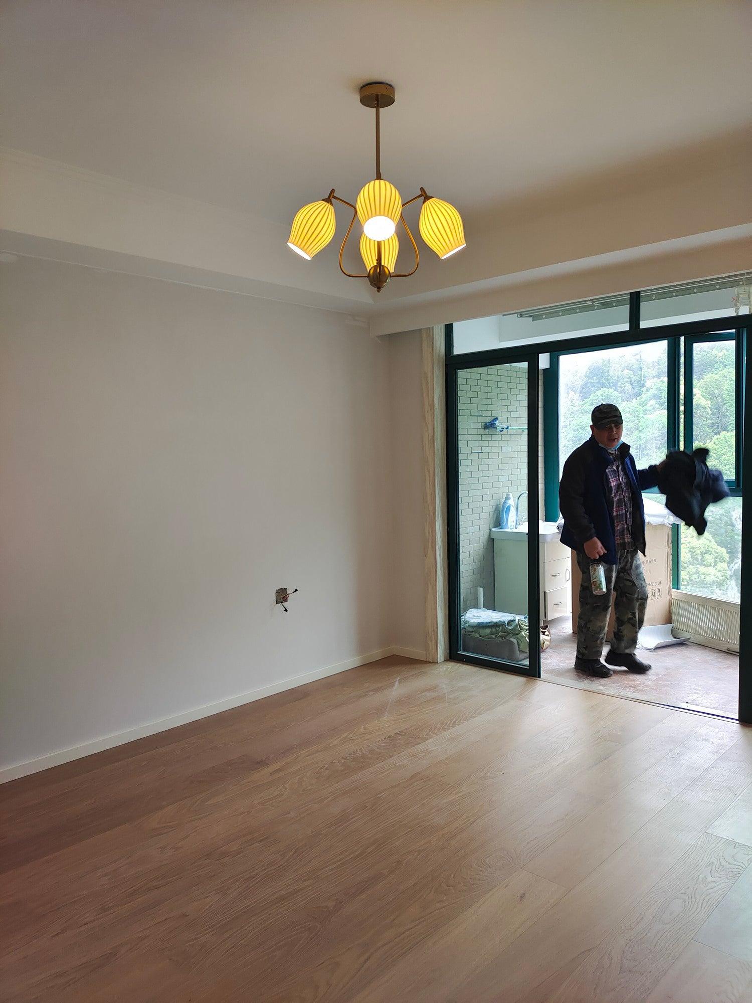 Ceramic Ribbed Chandelier - Cueteks