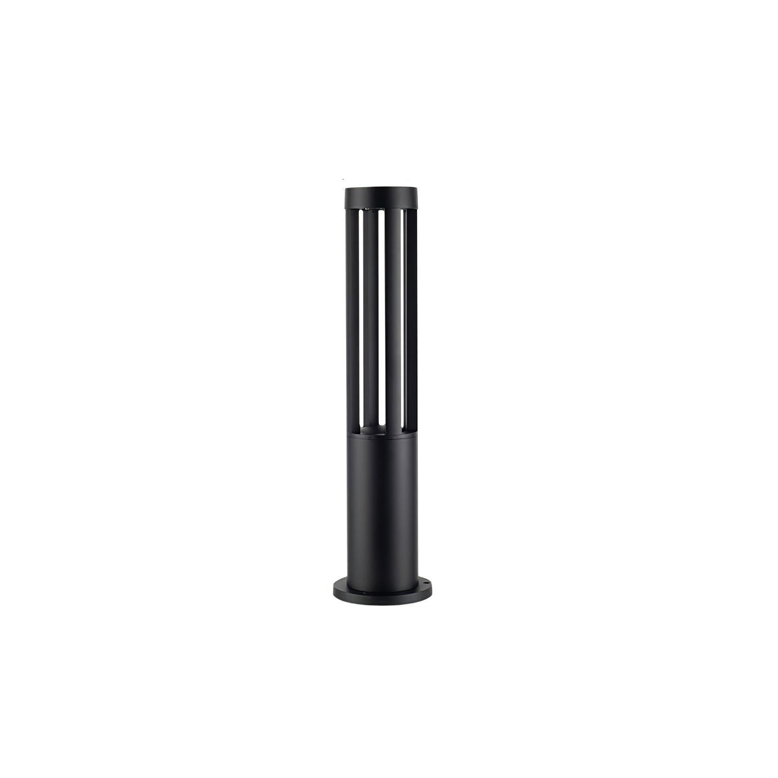 Black Cylindrical Garden Outdoor Light with Solar Panel - Cueteks