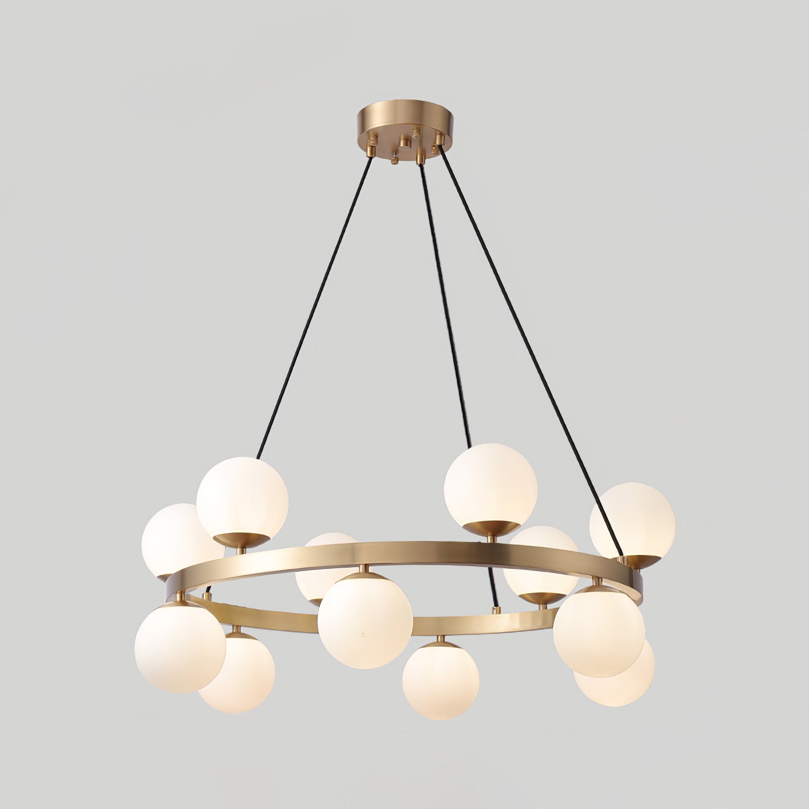 Bubbles Brass Ring Chandelier - Cueteks
